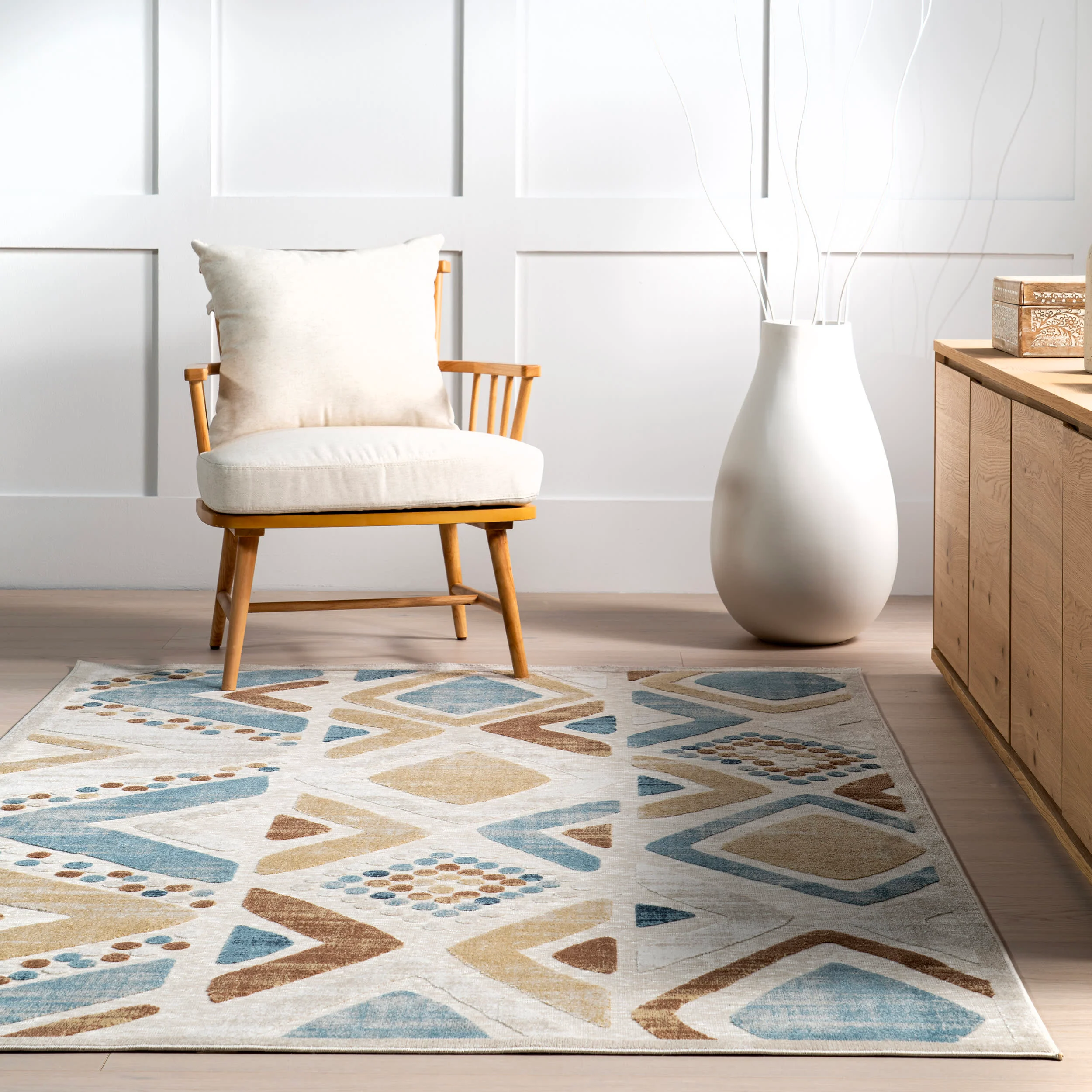 Rozie Kids Washable Colorful Rug | Blue Multicolor - Image 4