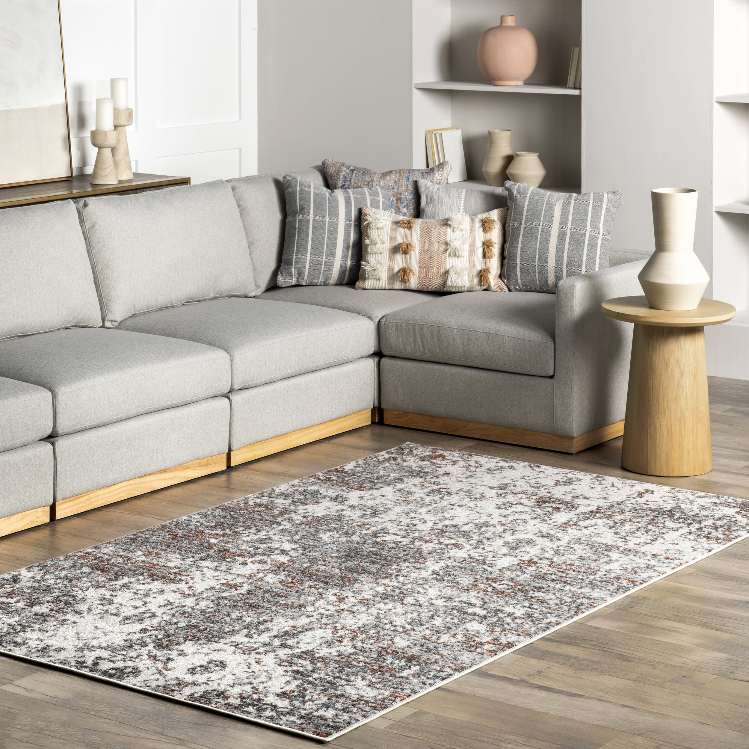 Ruby Distressed Mist Rug | Red - Image 2