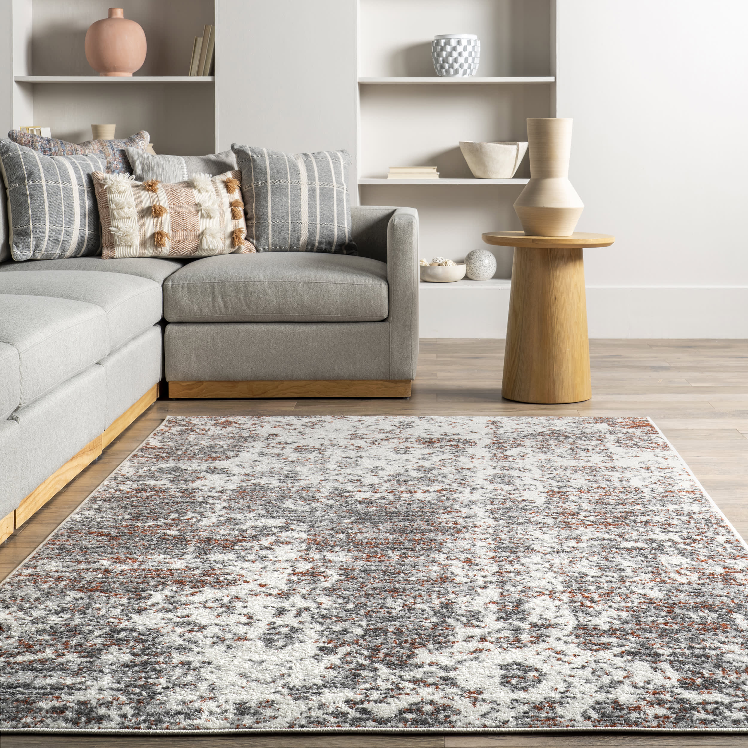 Ruby Distressed Mist Rug | Red - Image 4