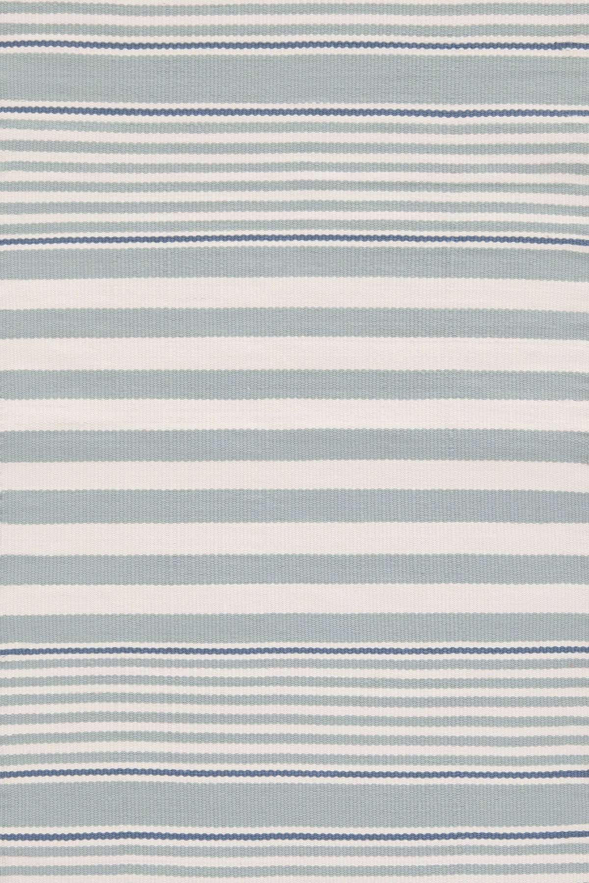 Rugby Stripe Handwoven Indoor/Outdoor Rug | Light Blue - Image 4