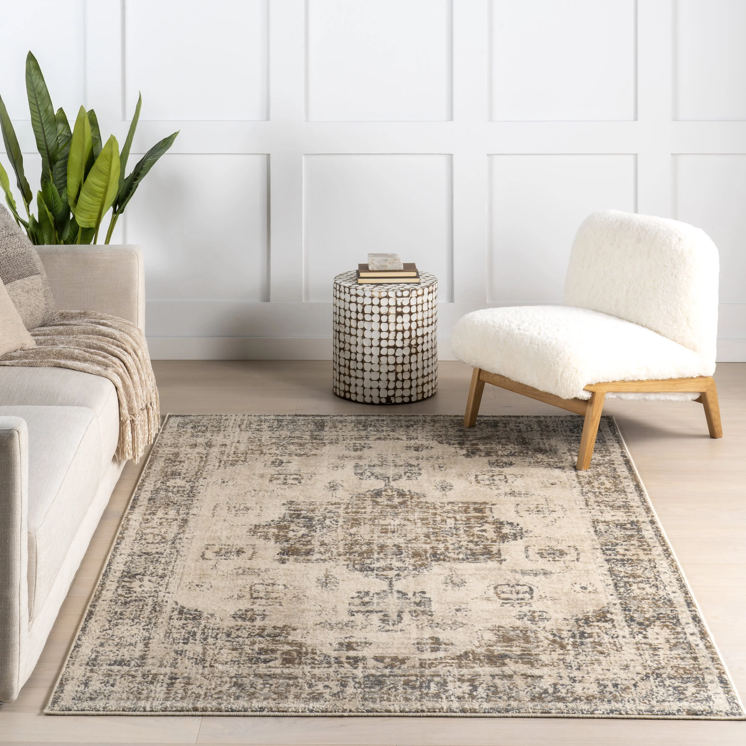 Rumiya Medallion Rug | Beige - Image 5
