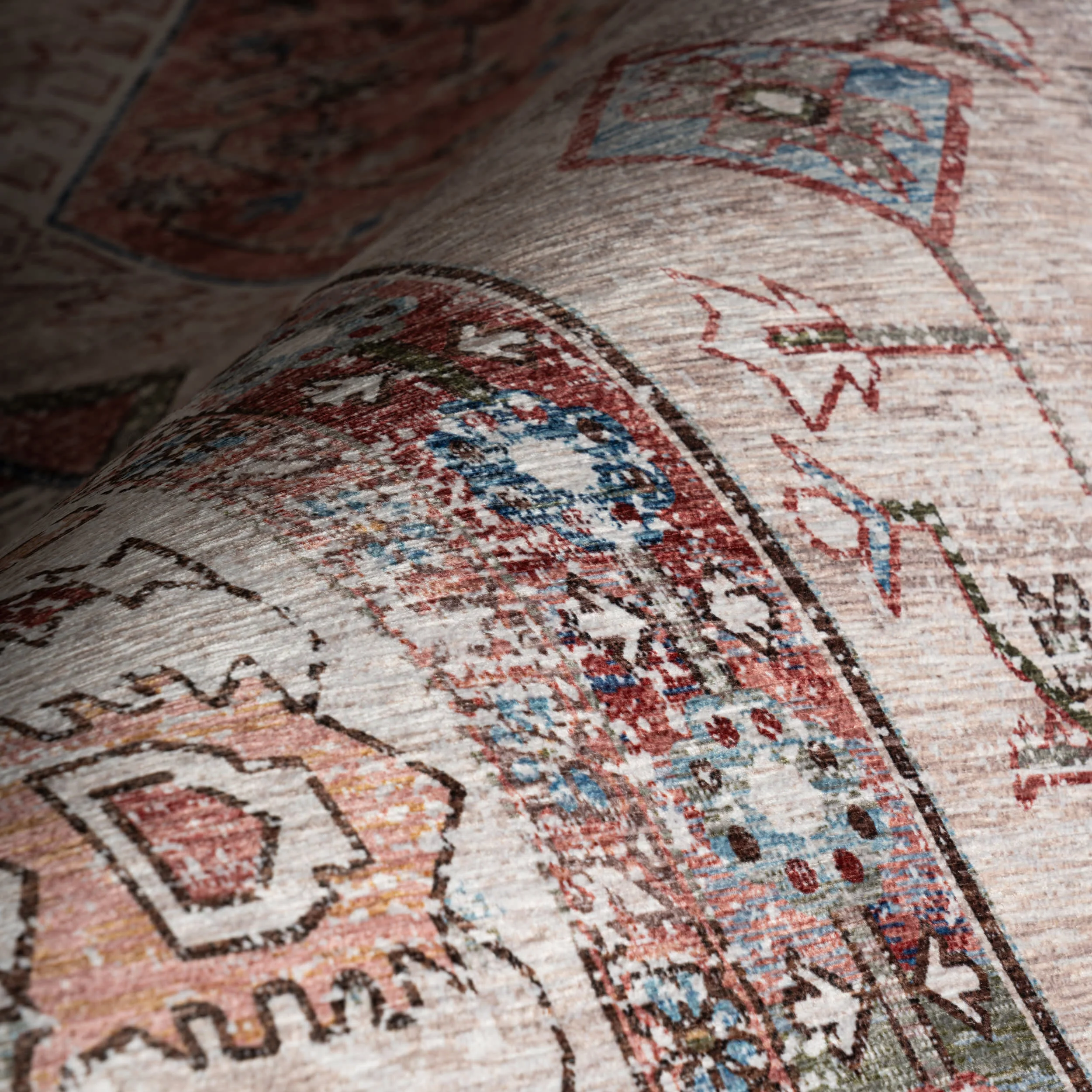 Runic Medallion Spill Proof Washable Rug | Brick - Image 3