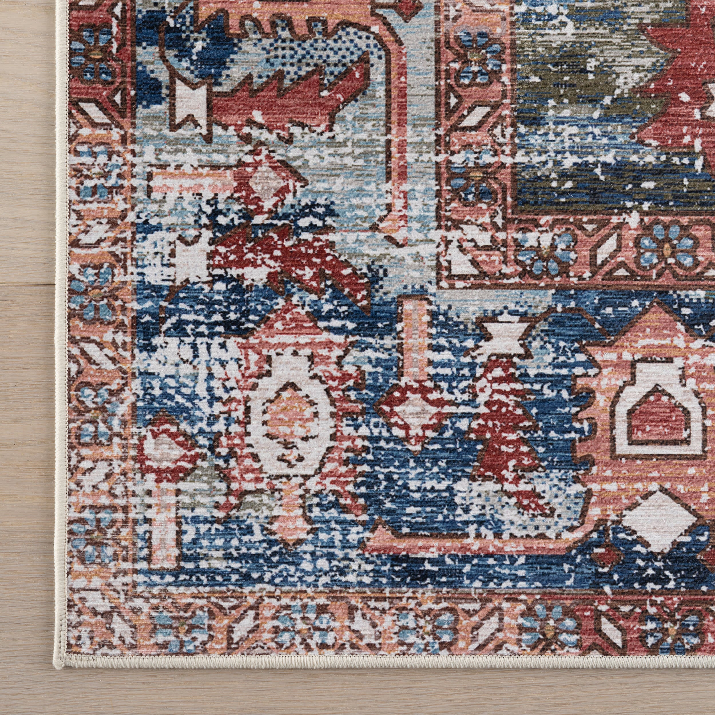 Runic Medallion Spill Proof Washable Rug | Brick - Image 4