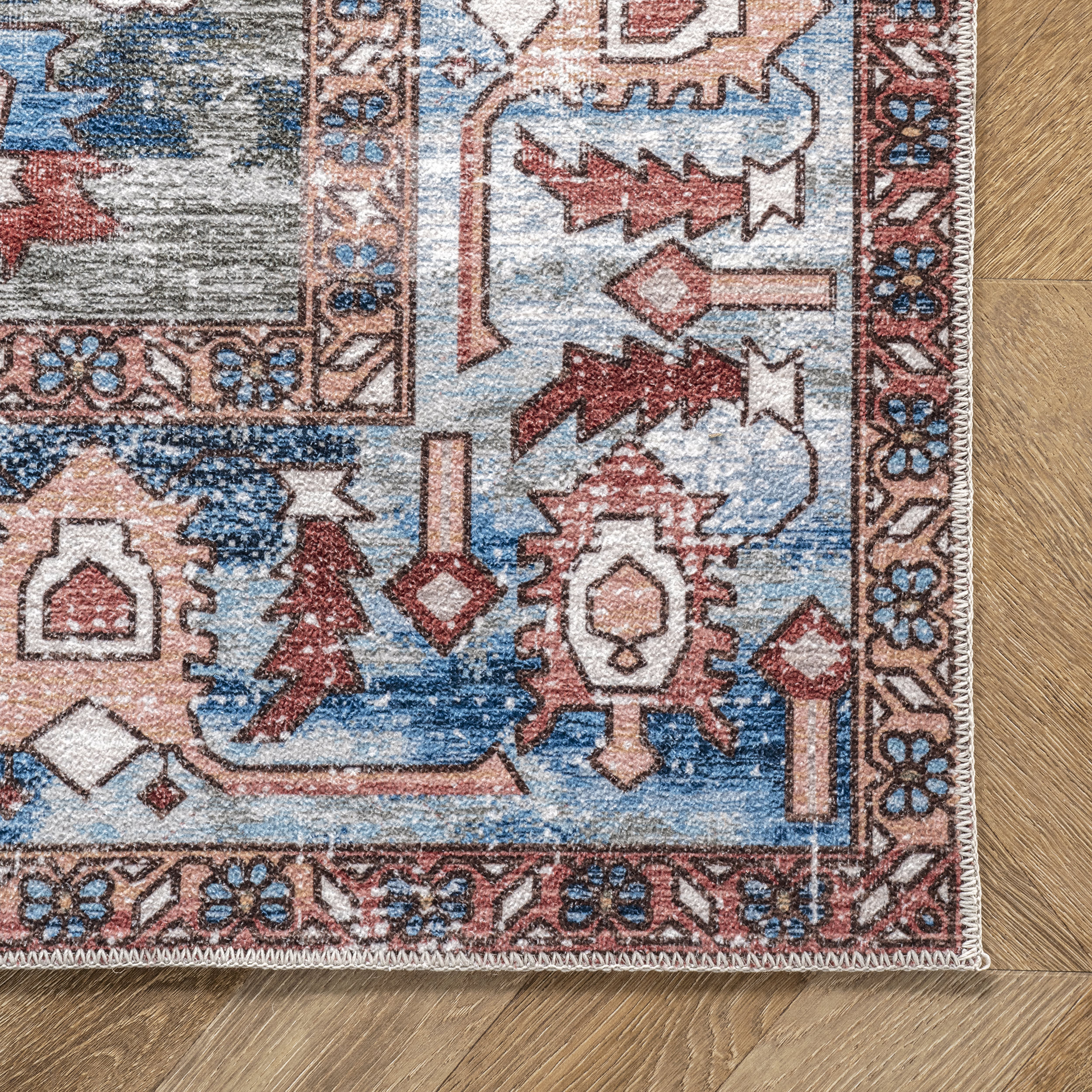 Runic Medallion Washable Rug | Brick - Image 3