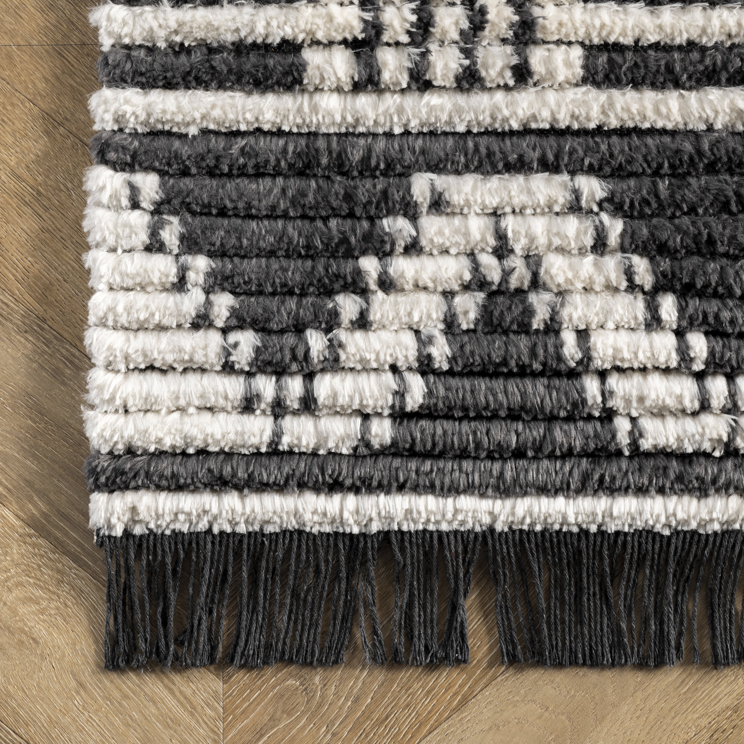 Runic Mural Tasseled Rug | Beige - Image 3