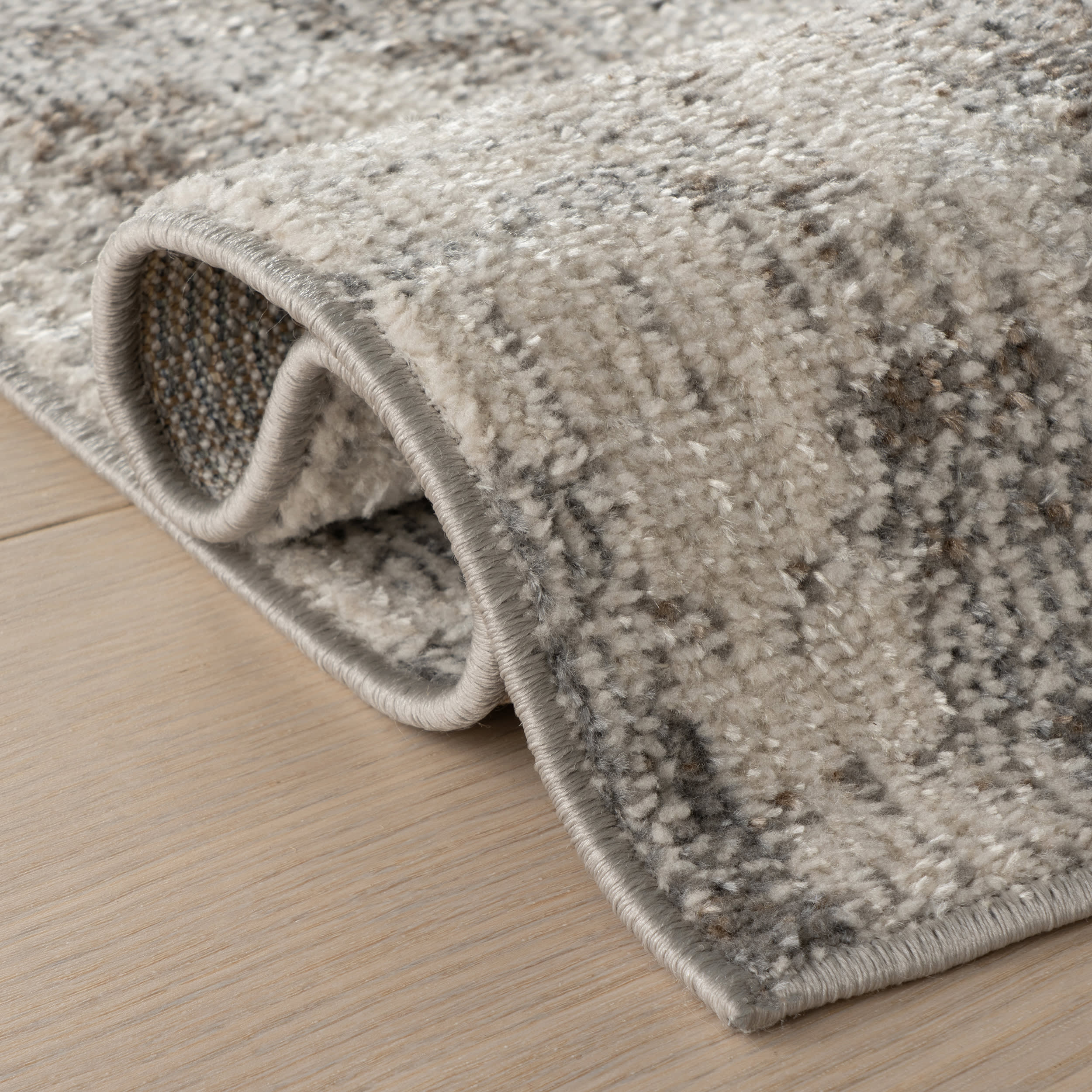 Runic Rustic Abstract Washable Rug | Grey - Image 11