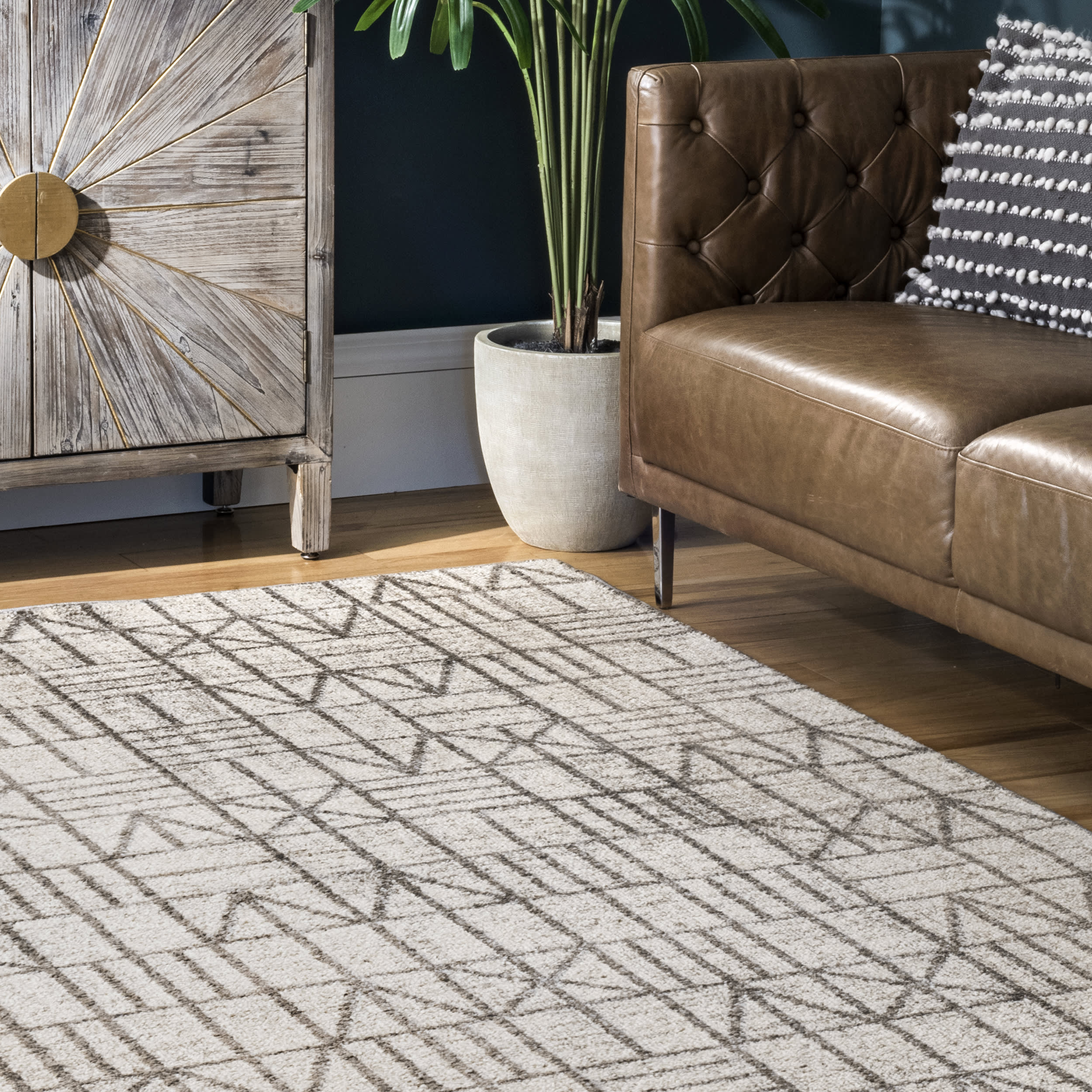 Runic Tiles Rug | Grey - Image 4