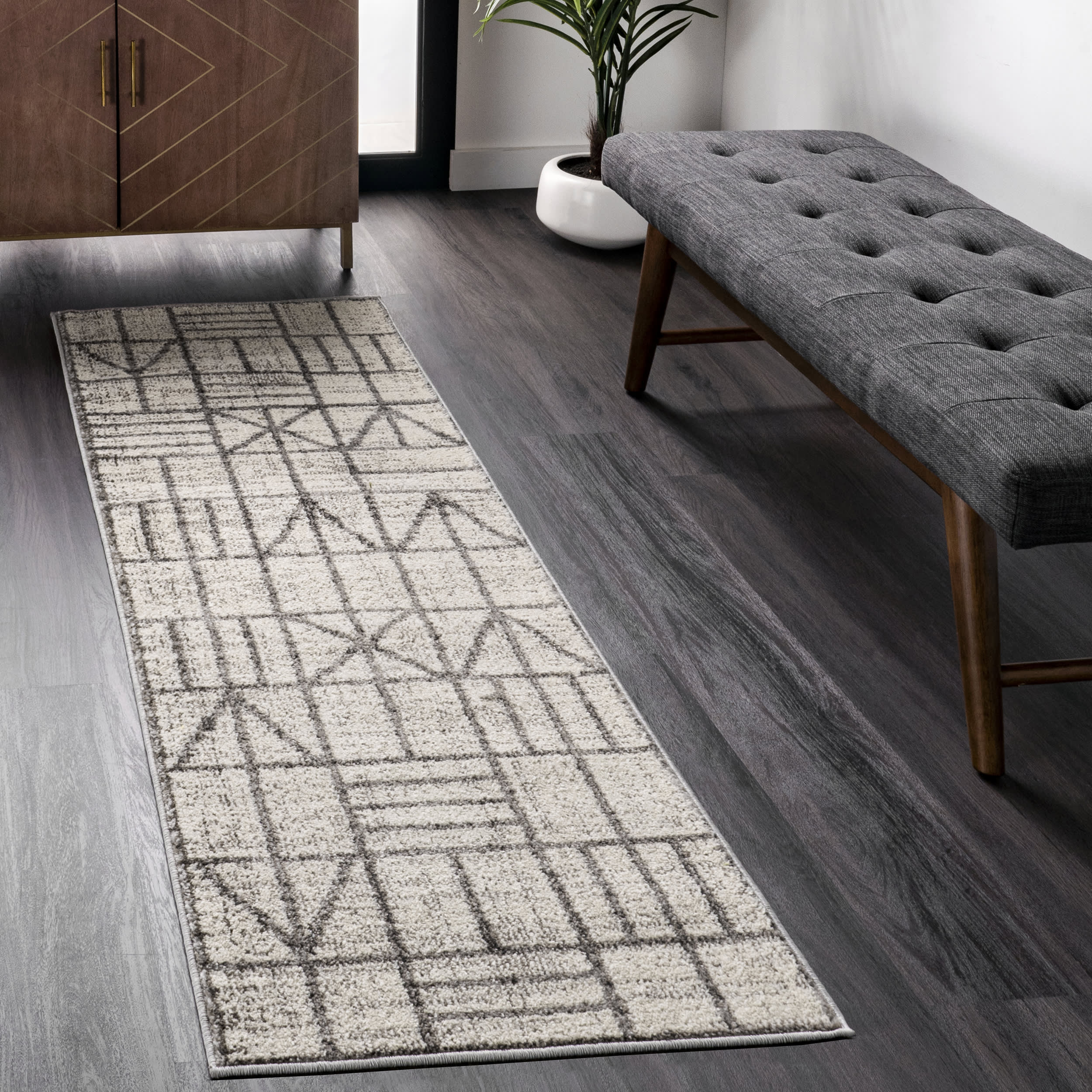 Runic Tiles Rug | Grey - Image 2