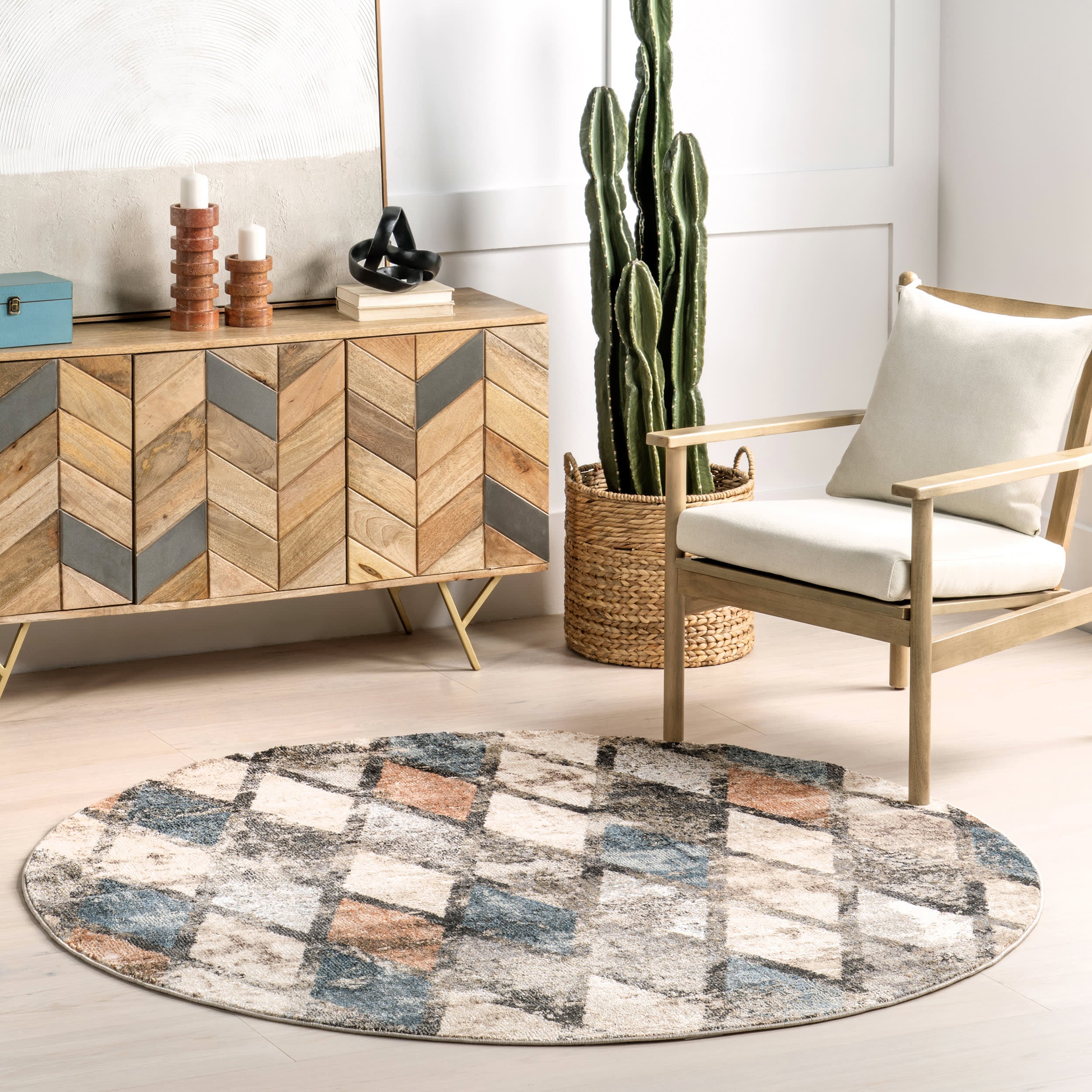 Rustic Trellis Rug | Blue - Image 2