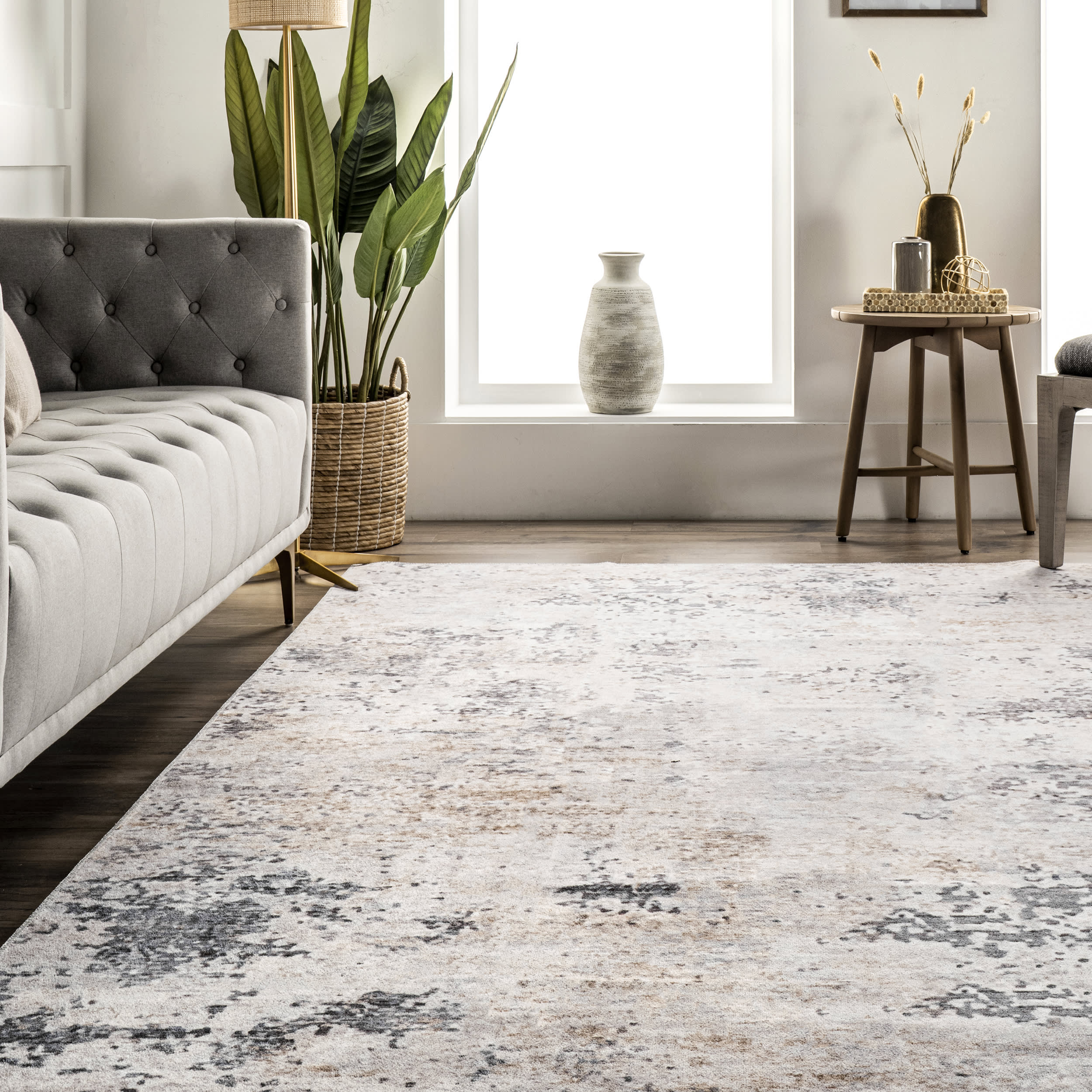 Ruth Washable Splatter Rug | Ivory - Image 4