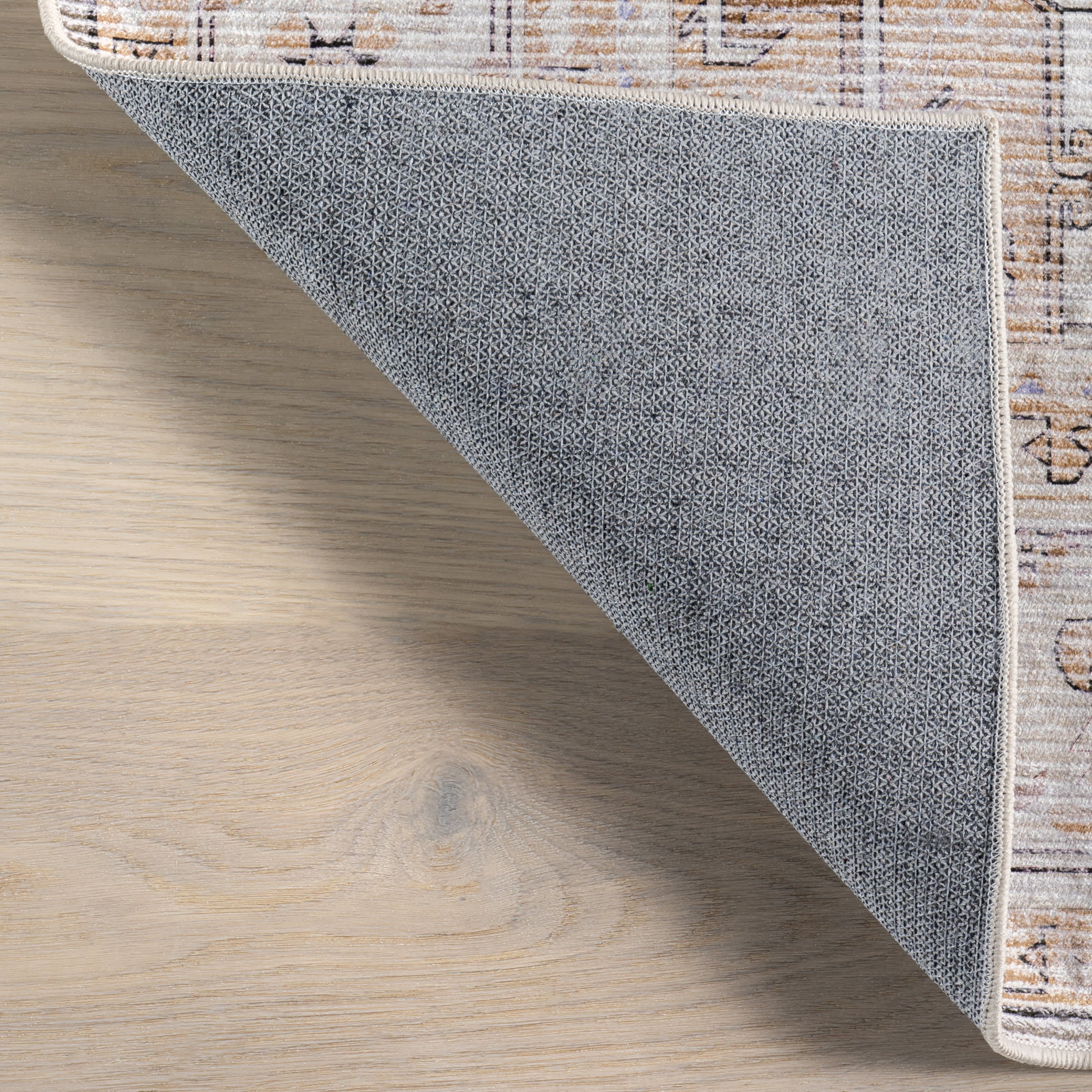 Rylan Medallion Spill Proof Washable Rug | Beige - Image 7
