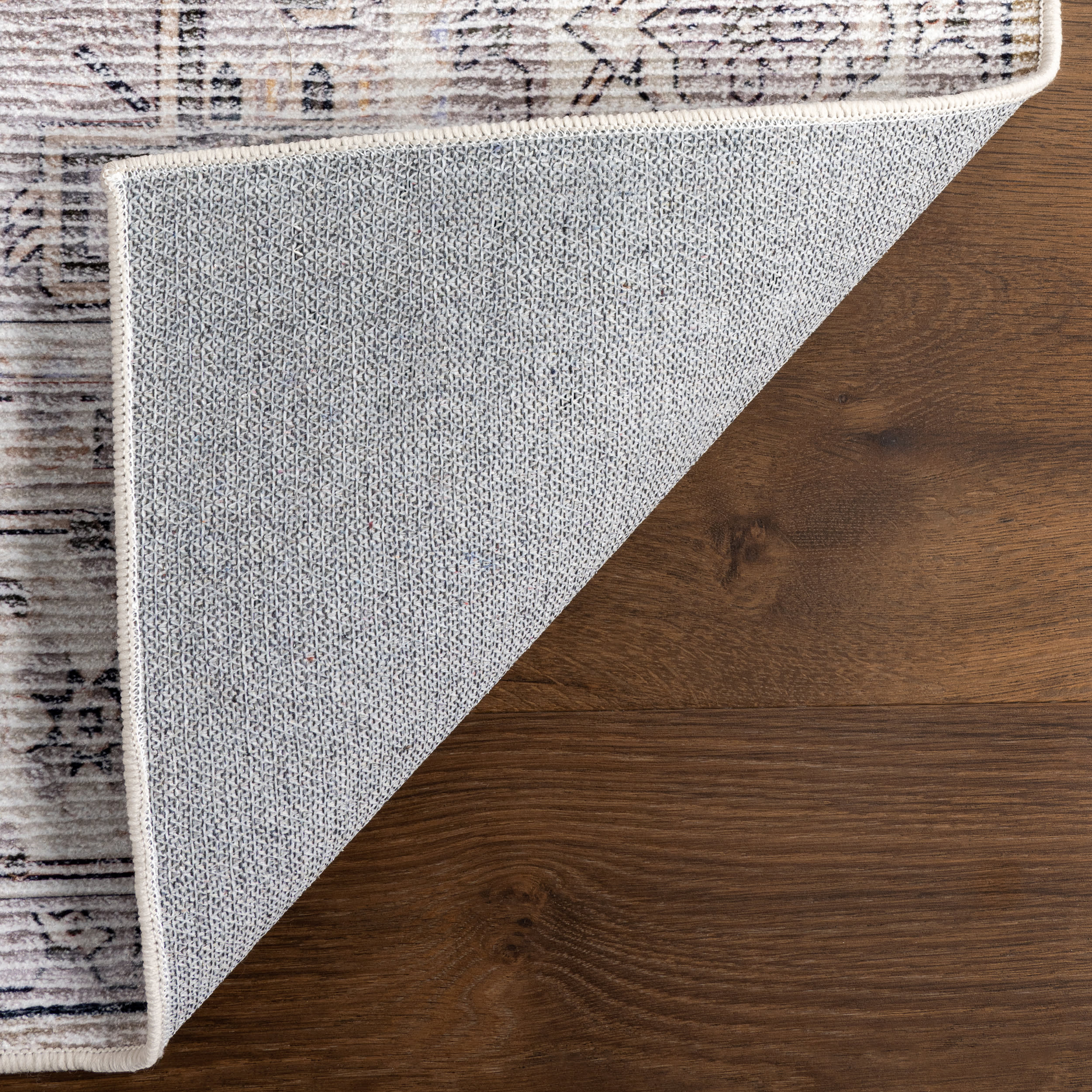 Rylan Medallion Spill Proof Washable Rug | Grey - Image 7