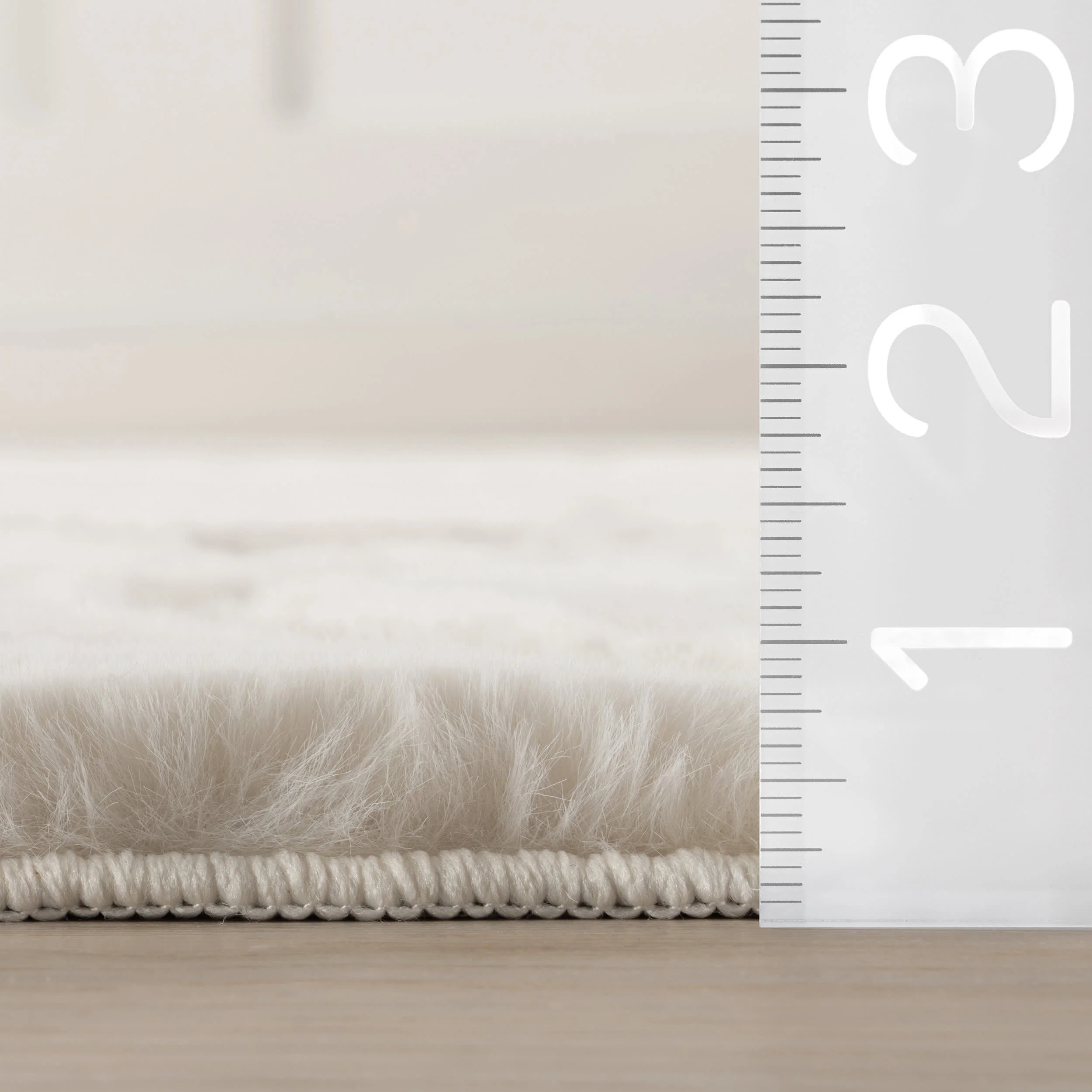 Rhythm Diamond Plush Cloud Washable Rug | Off White - Image 5