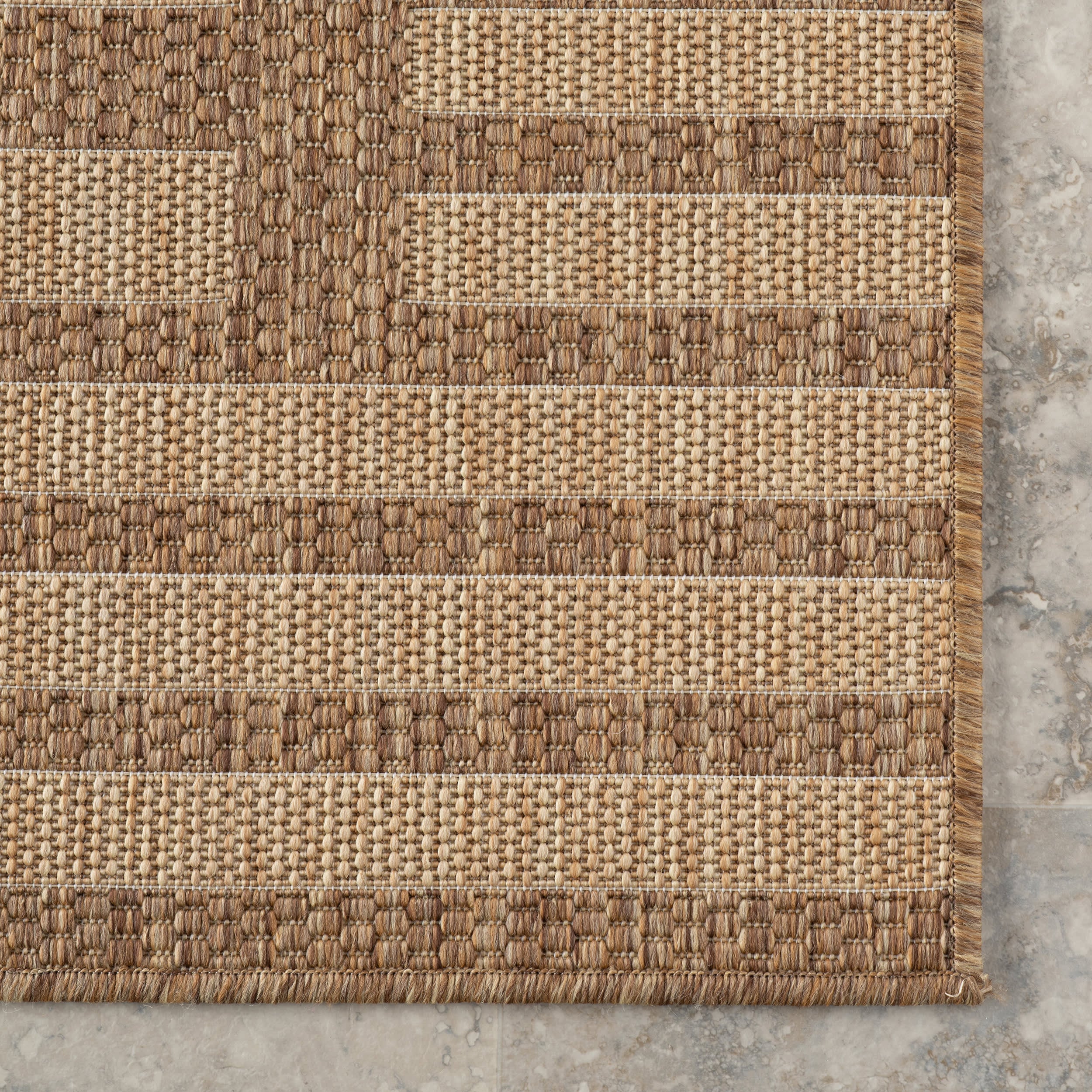 Sabeen Striped Indoor/Outdoor Rug | Light Brown - Image 4