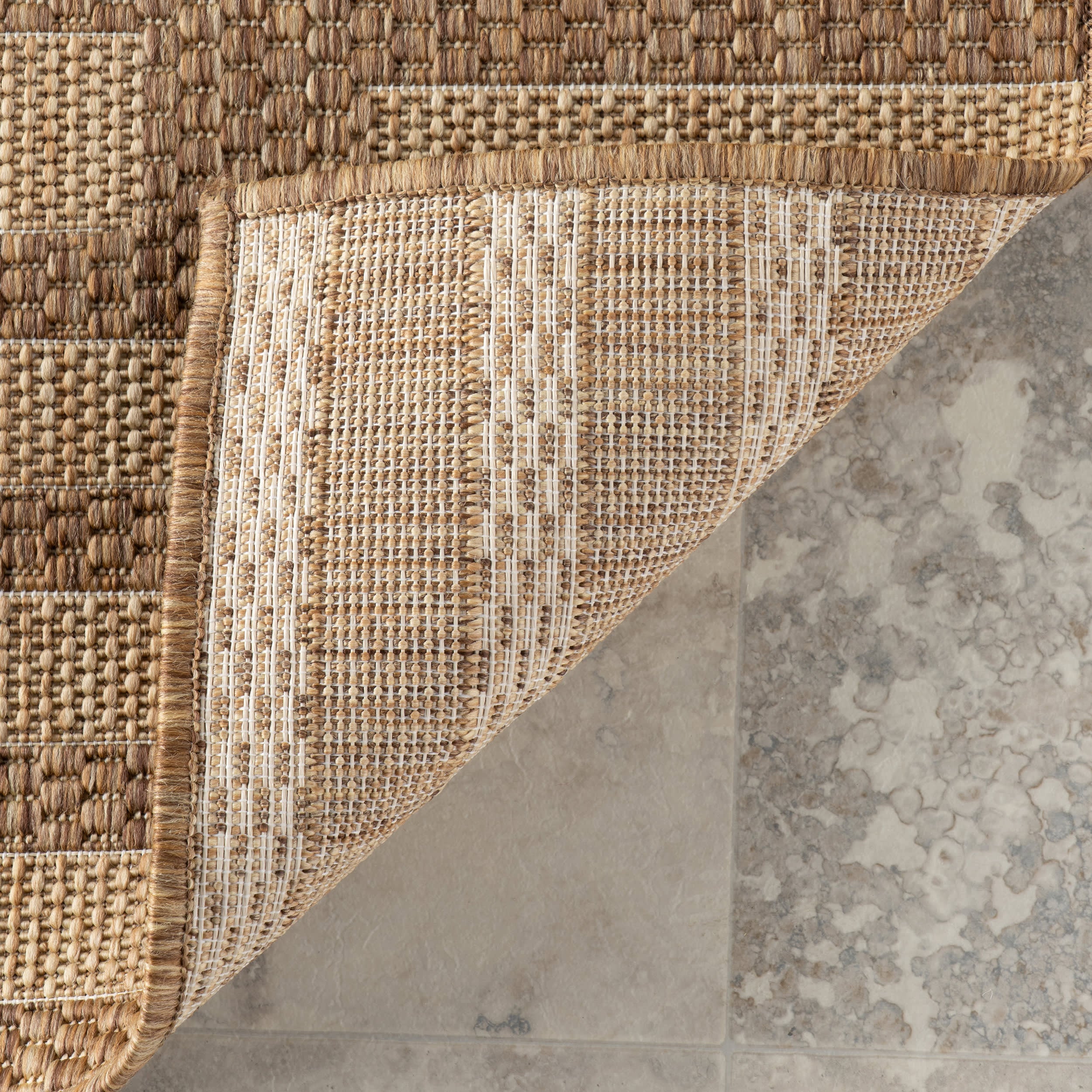 Sabeen Striped Indoor/Outdoor Rug | Light Brown - Image 6