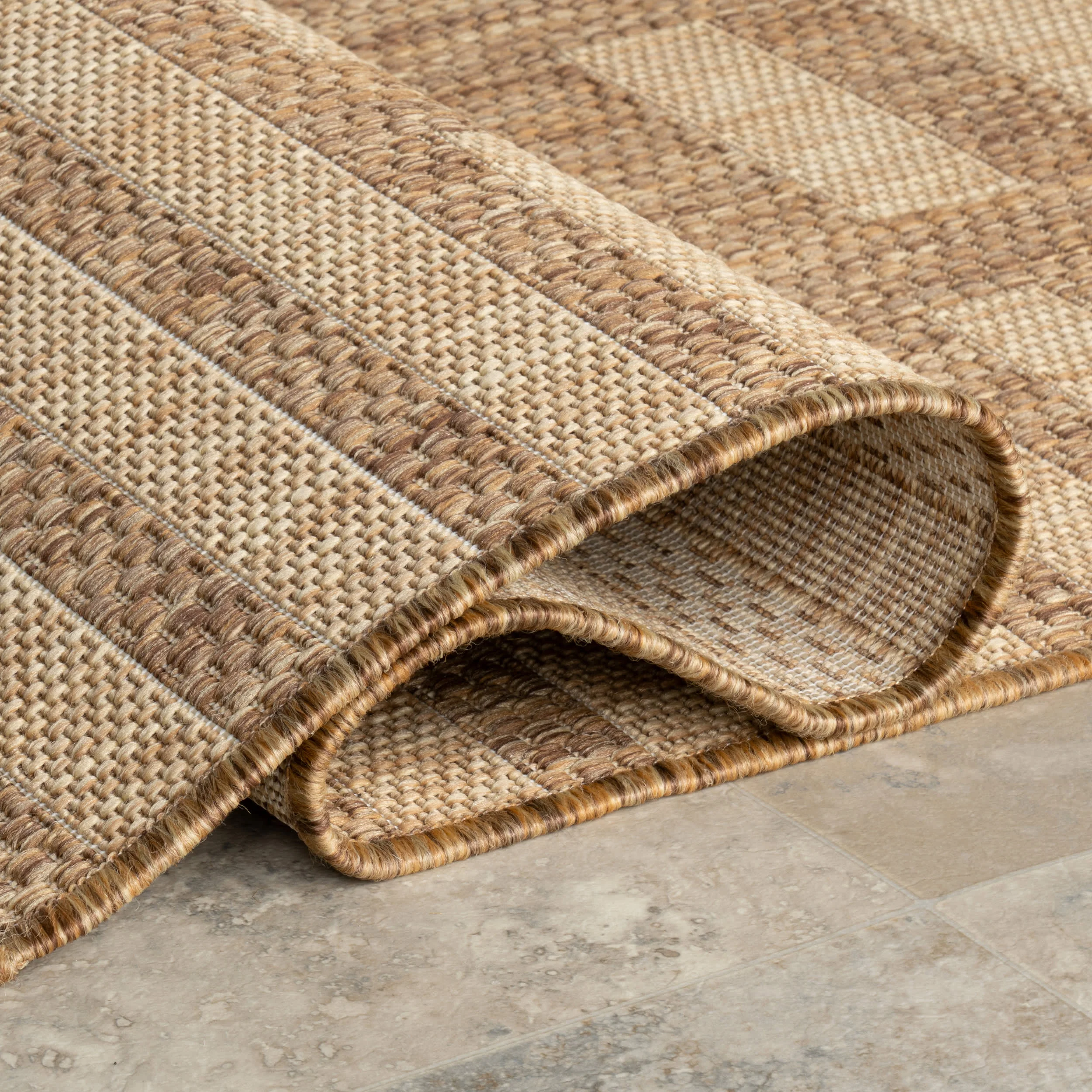 Sabeen Striped Indoor/Outdoor Rug | Light Brown - Image 8