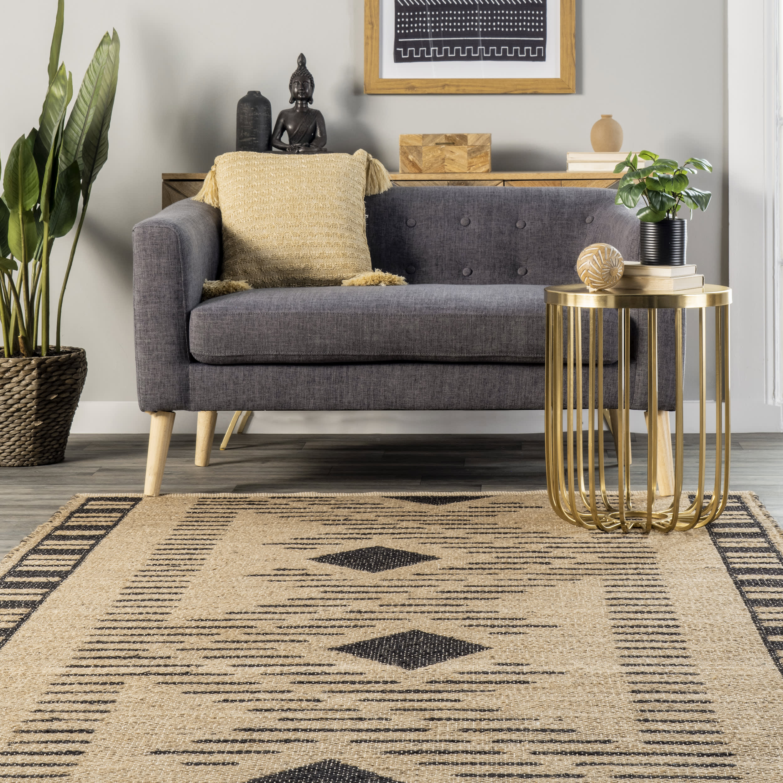Sabina Jute Geometric Rug | Natural - Image 4