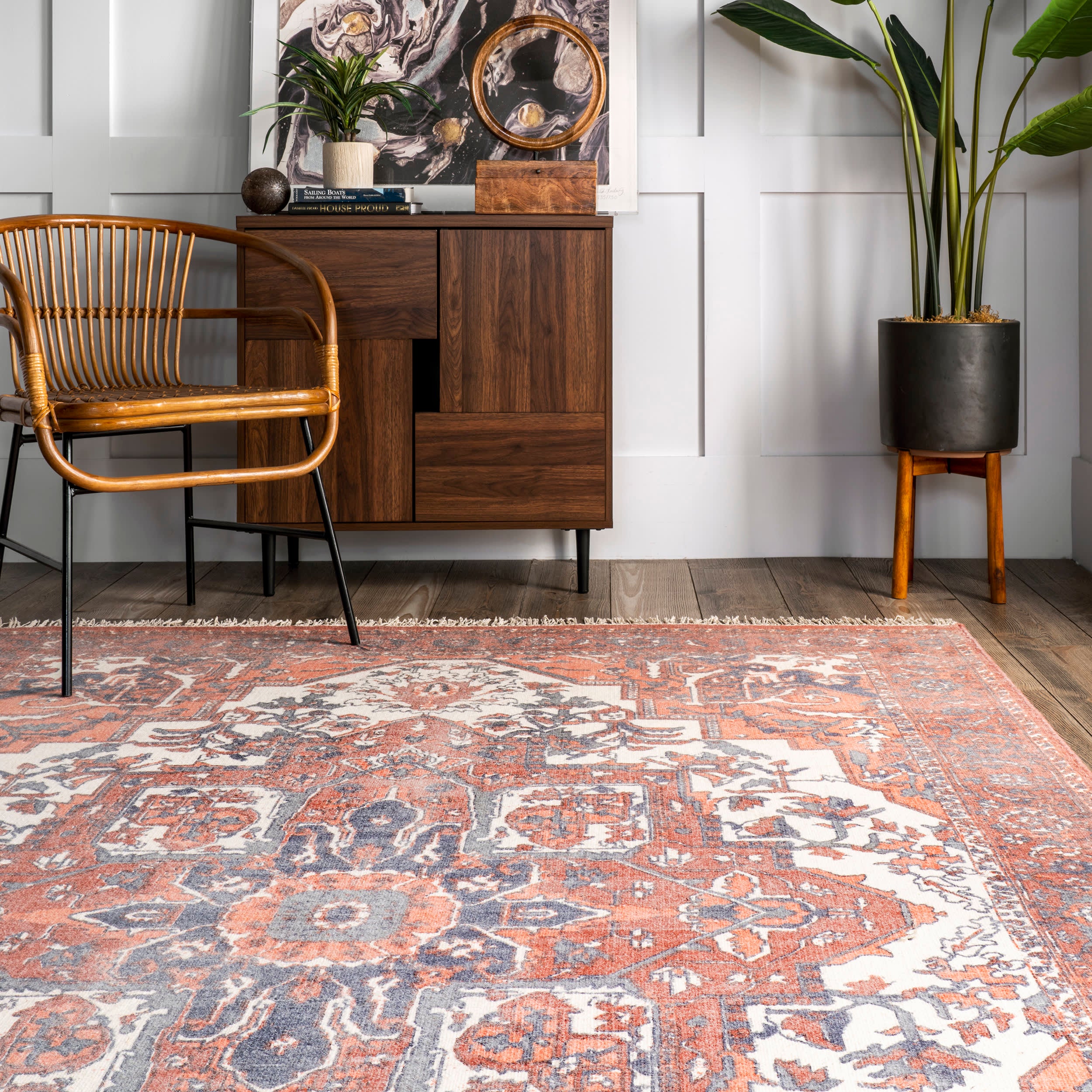 Sabine Fringe Rug | Red - Image 4