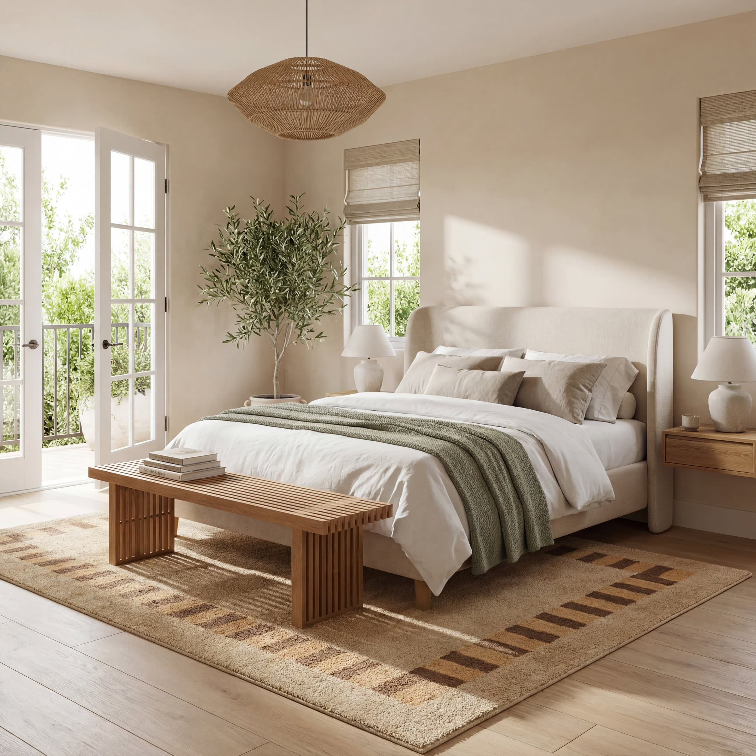 Sabrine Bordered Rug | Tan - Image 3