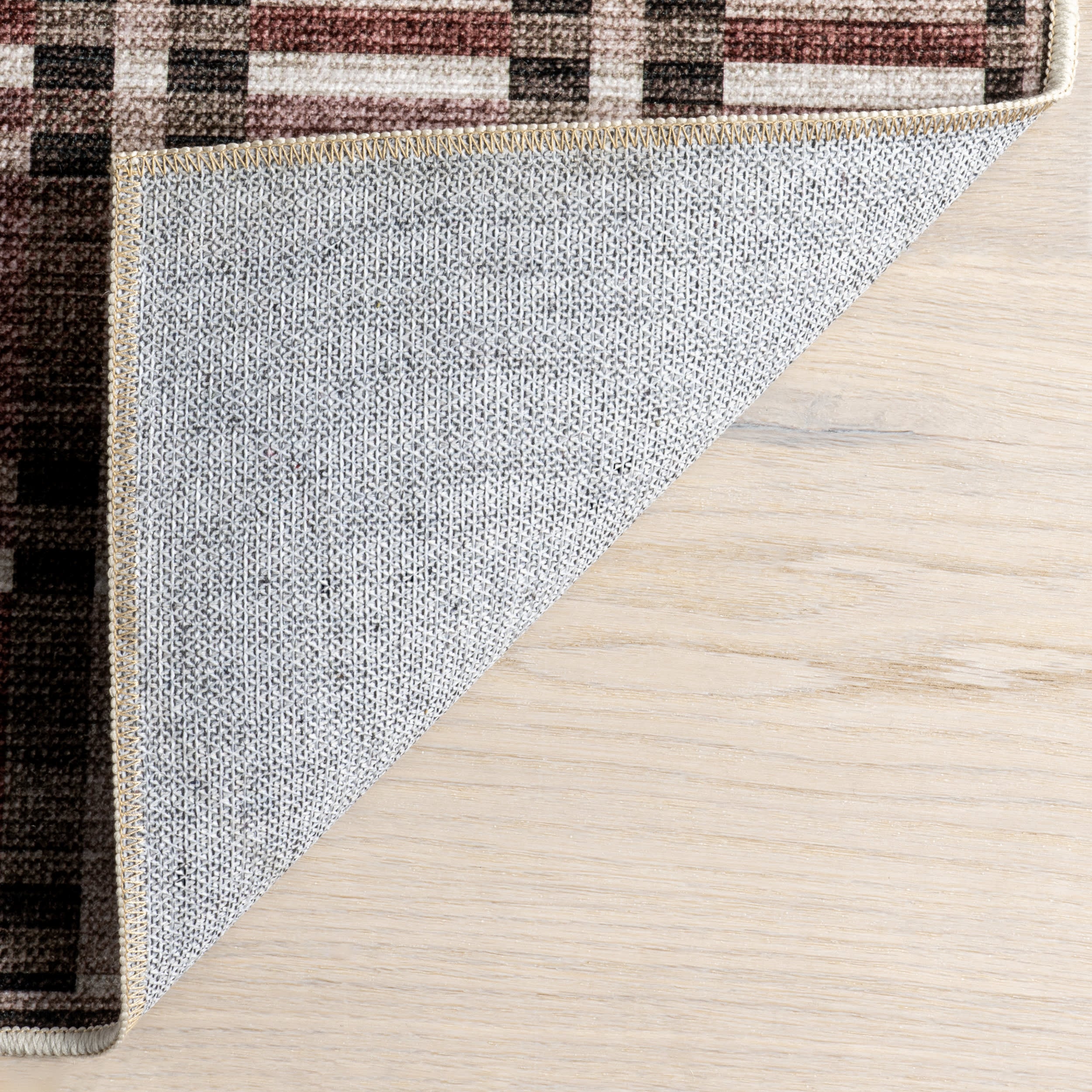 Sacha Plaid Spill Proof Washable Rug | Rust - Image 7