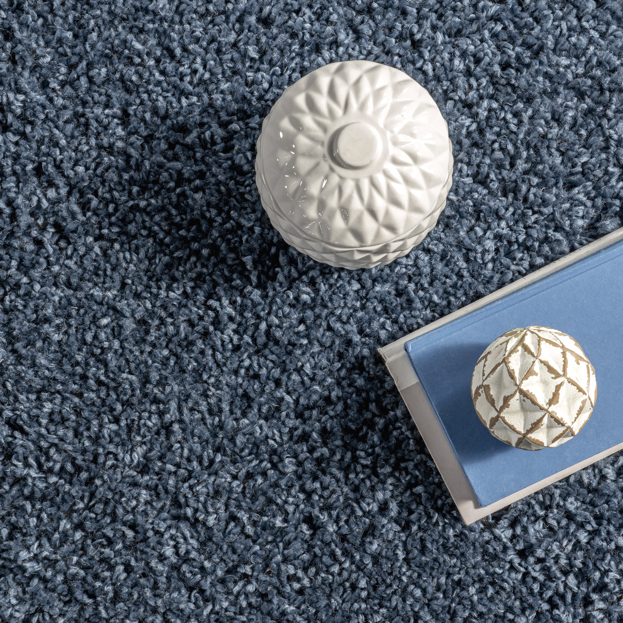 Sade Solid Shag Rug | Blue - Image 6