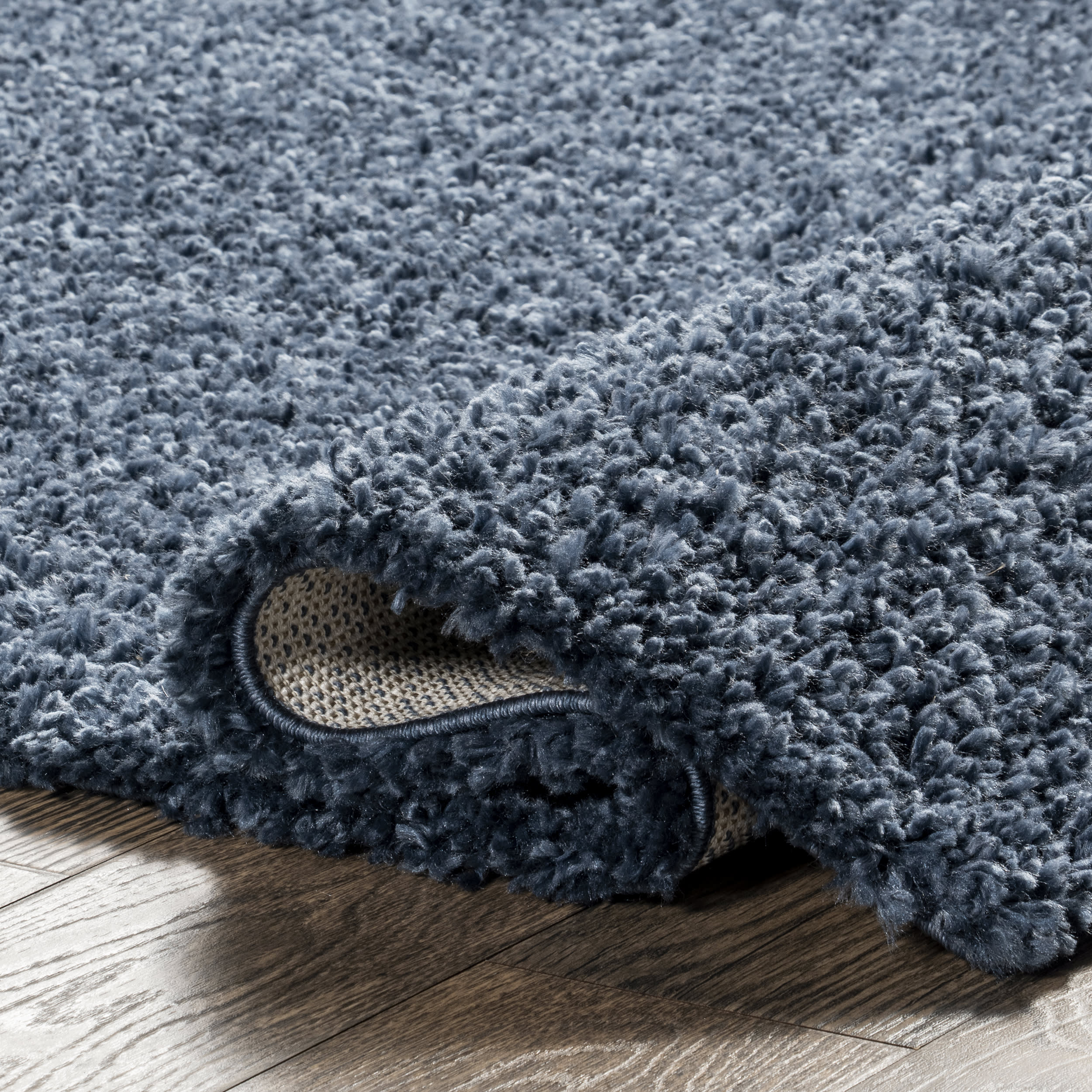 Sade Solid Shag Rug | Blue - Image 7