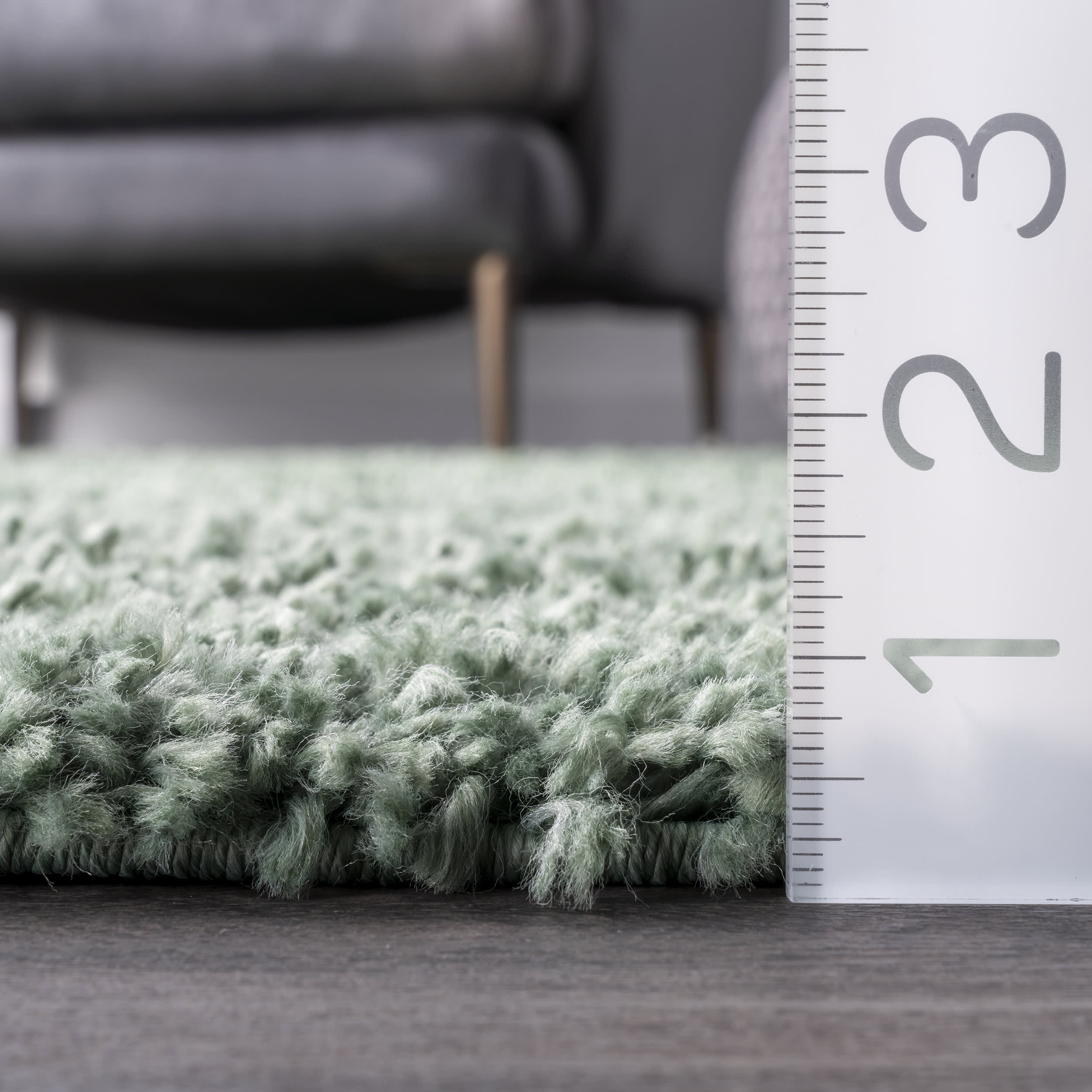 Sade Solid Shag Rug | Green - Image 5