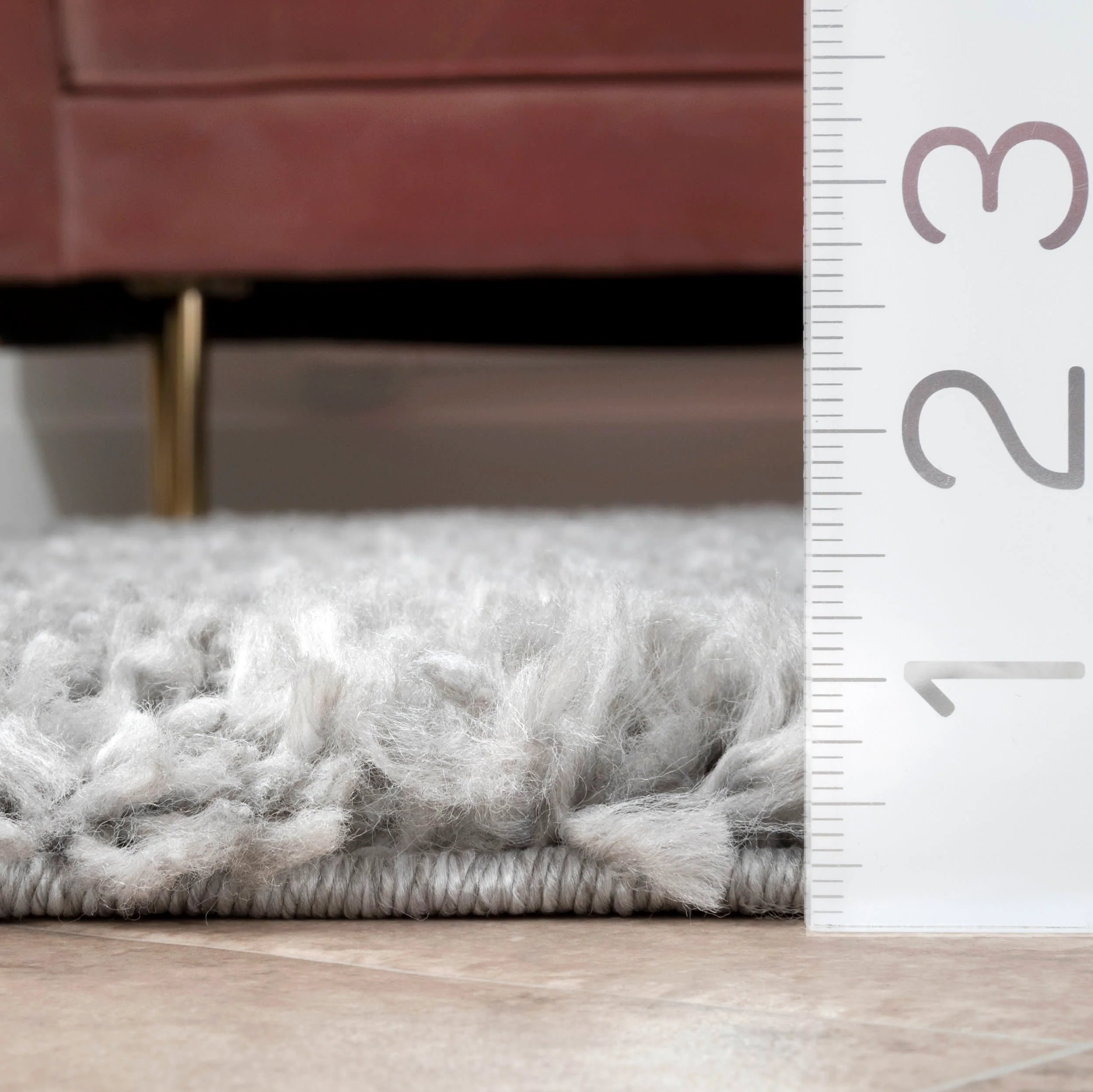 Sade Solid Shag Rug | Grey - Image 5