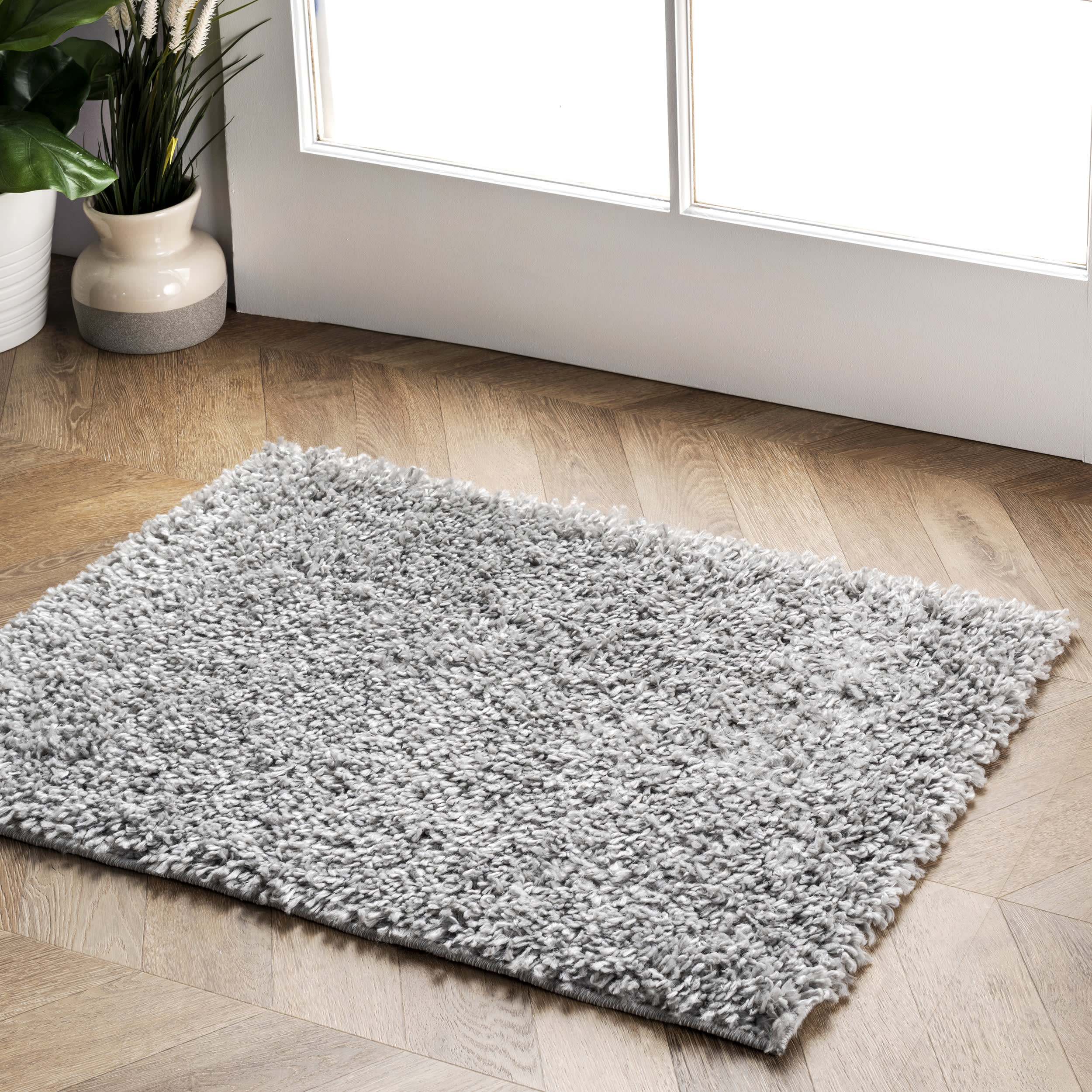 Sade Solid Shag Rug | Grey - Image 6