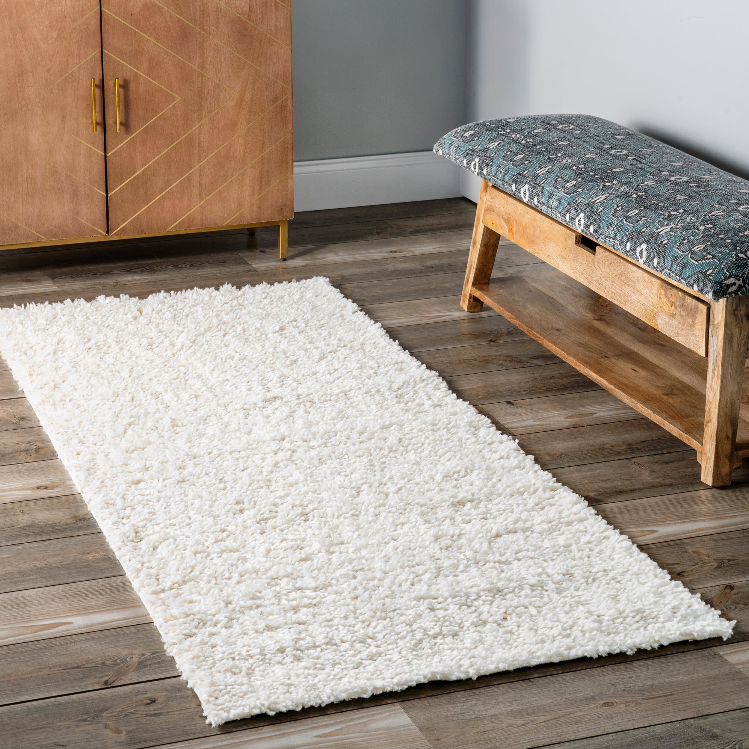 Sade Solid Shag Rug | Ivory - Image 2