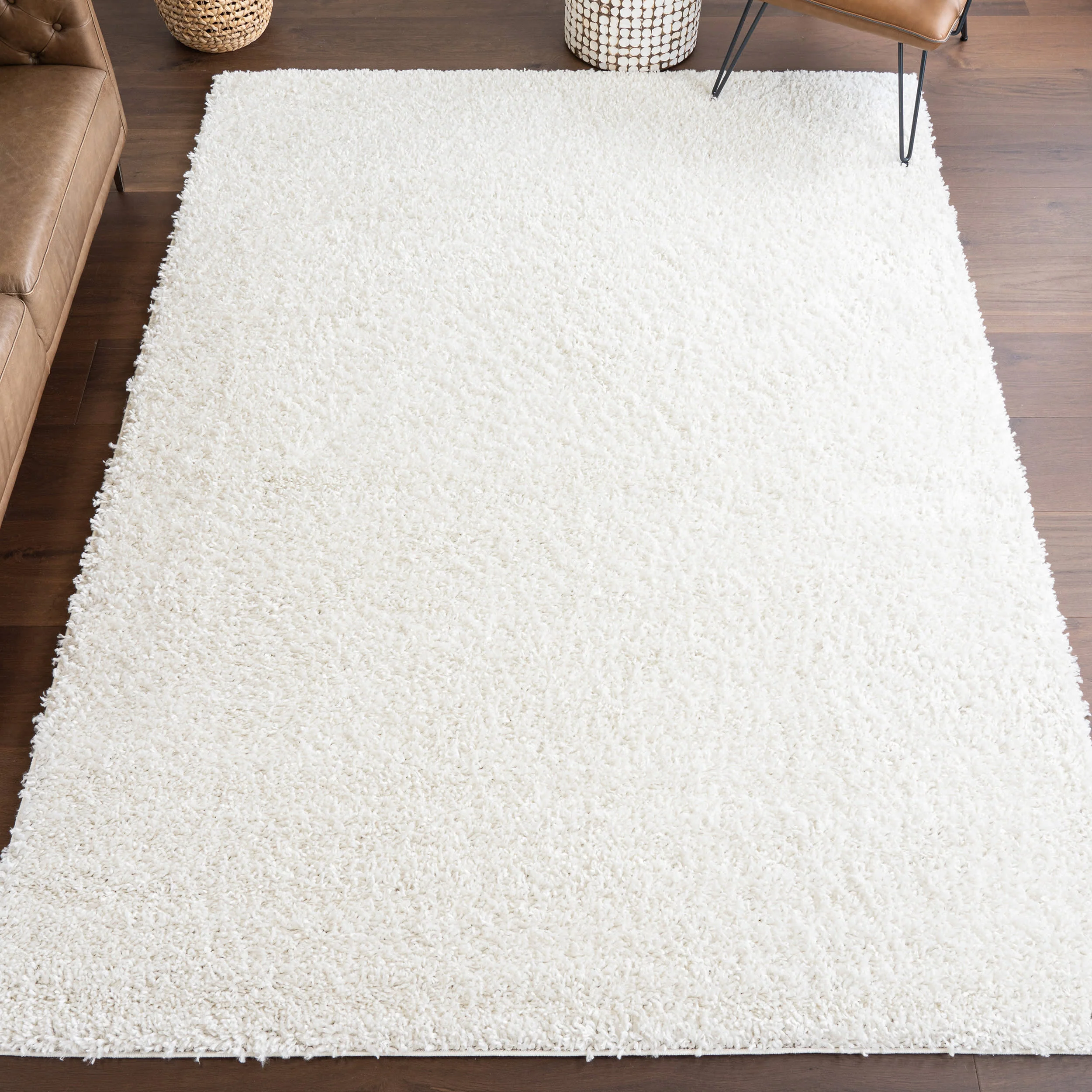 Sade Solid Shag Rug | Ivory - Image 2