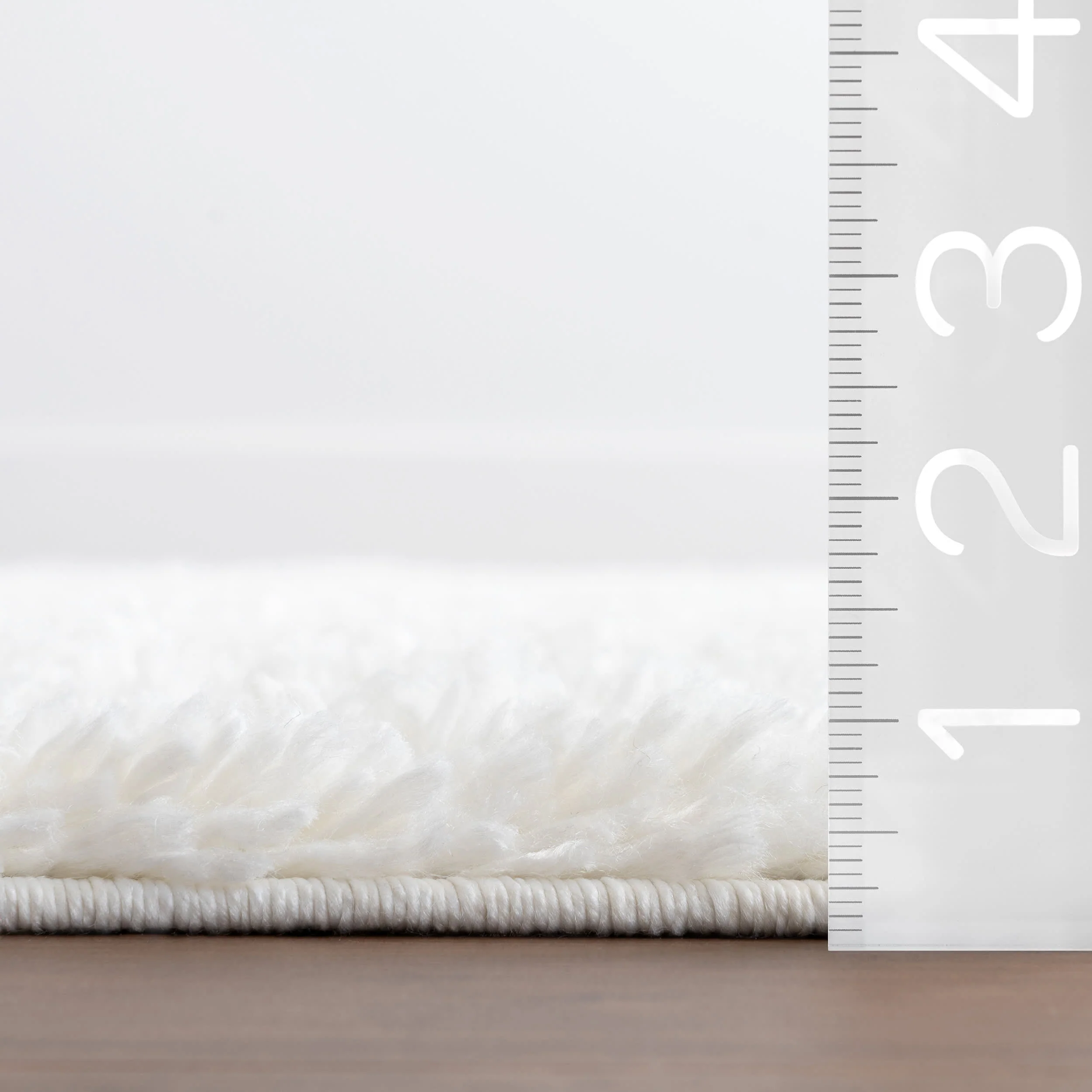 Sade Solid Shag Rug | Ivory - Image 6