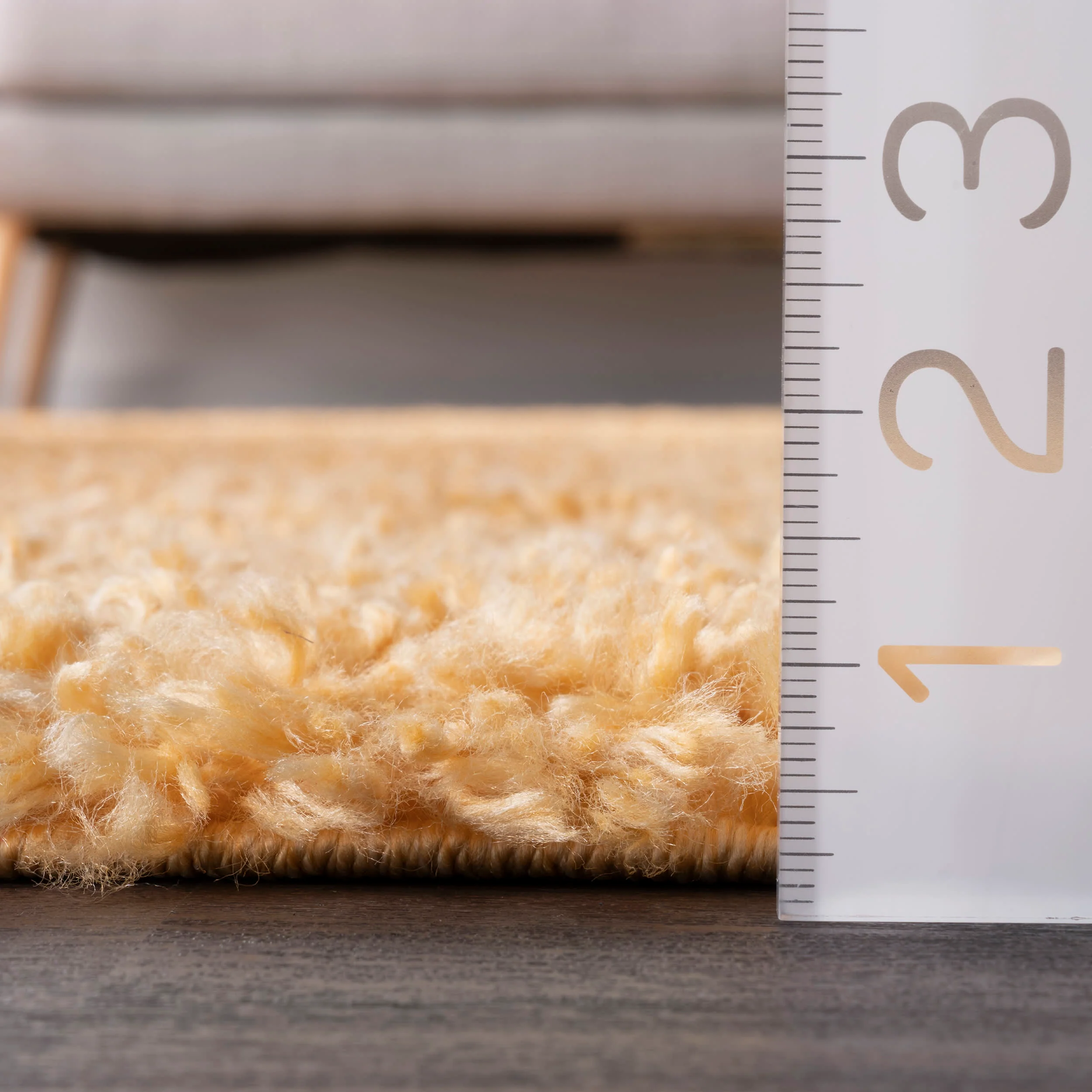 Sade Solid Shag Rug | Yellow - Image 5