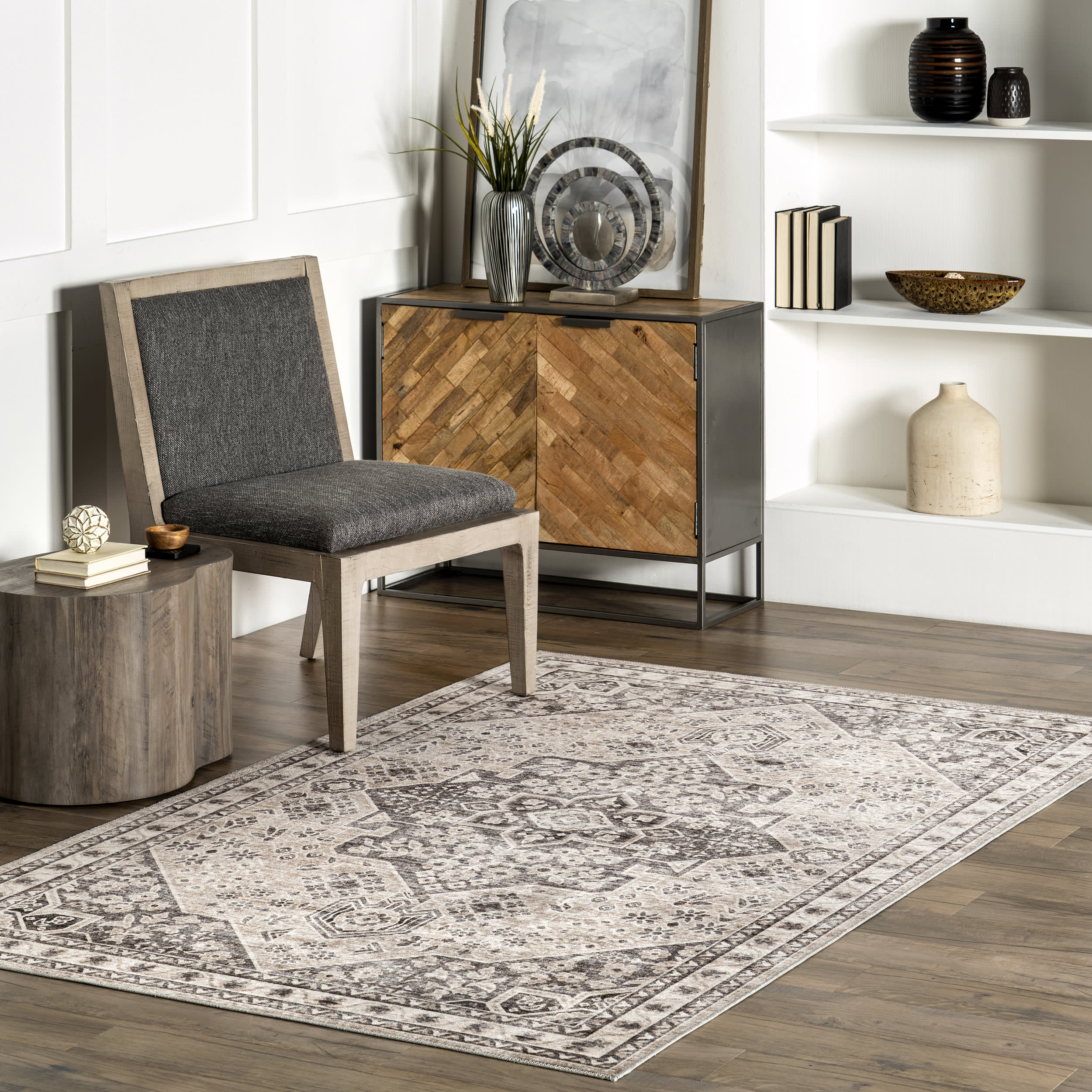 Sadira Spill Proof Washable Rug | Taupe - Image 2