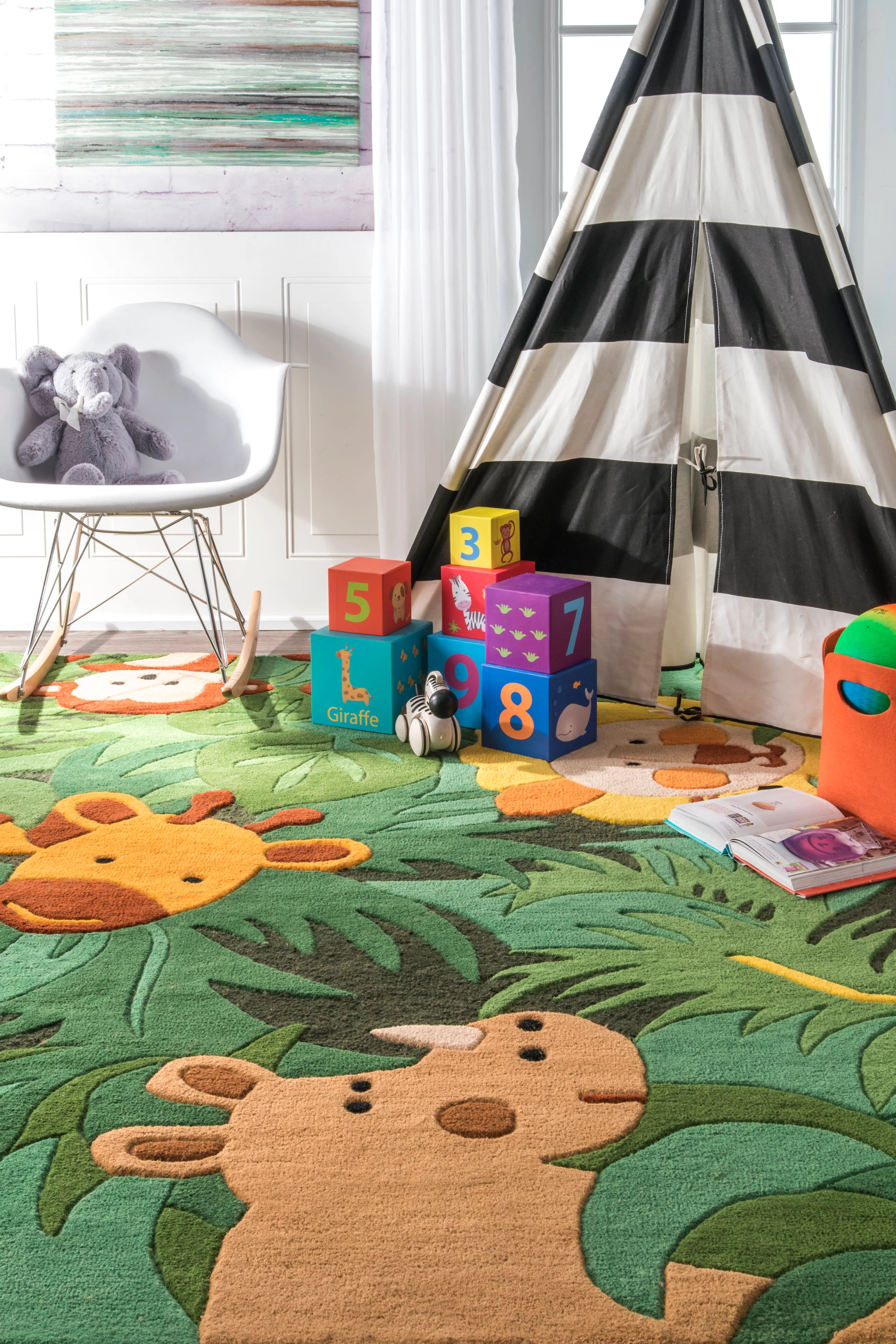 Safari Friends Rug | Green - Image 4