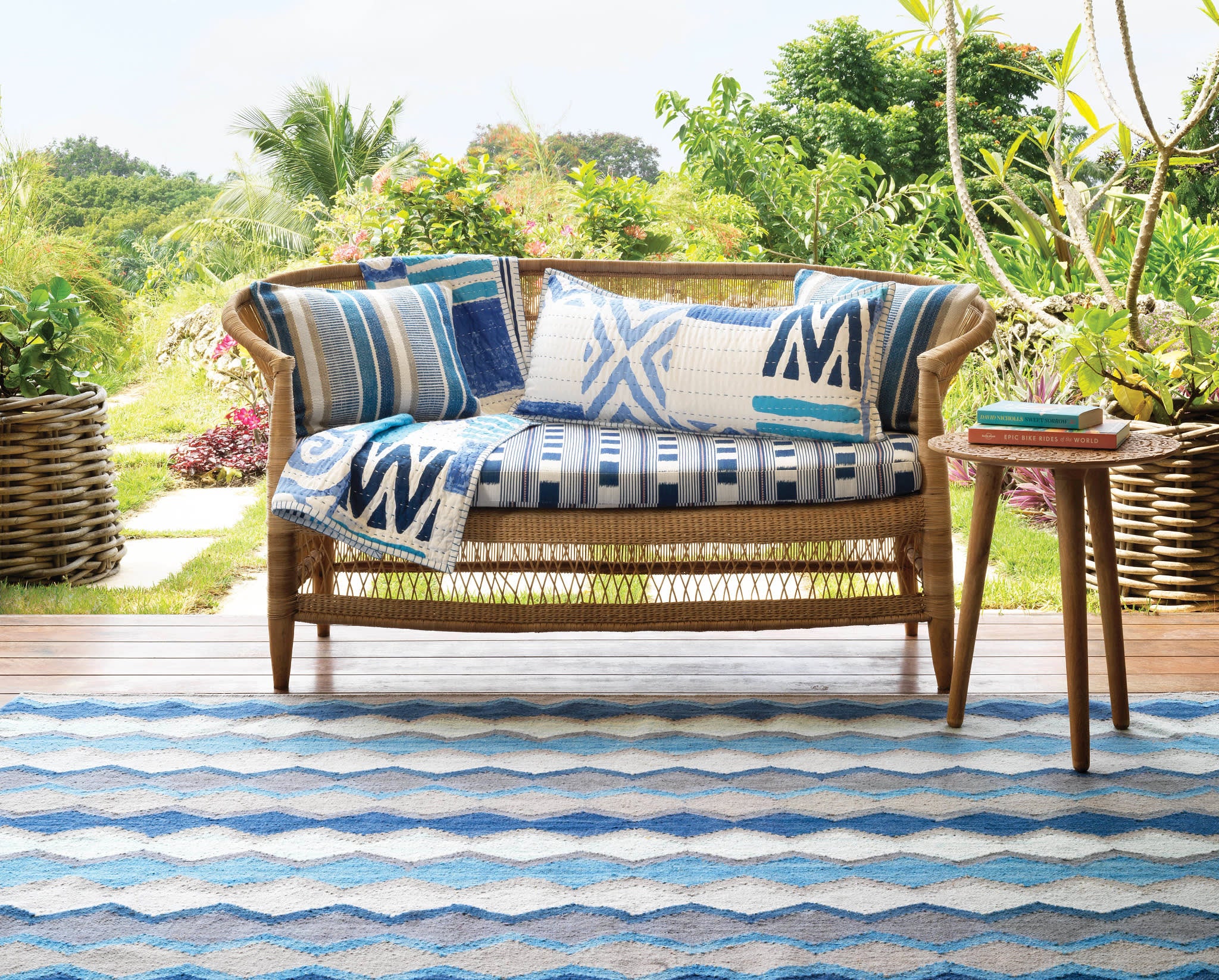 Safety Net Handwoven Indoor/Outdoor Rug | Blue - Image 3