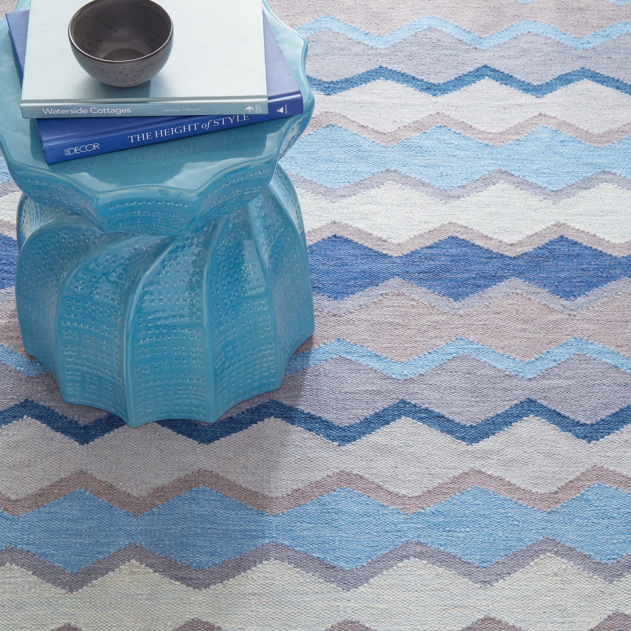 Safety Net Handwoven Indoor/Outdoor Rug | Blue - Image 5