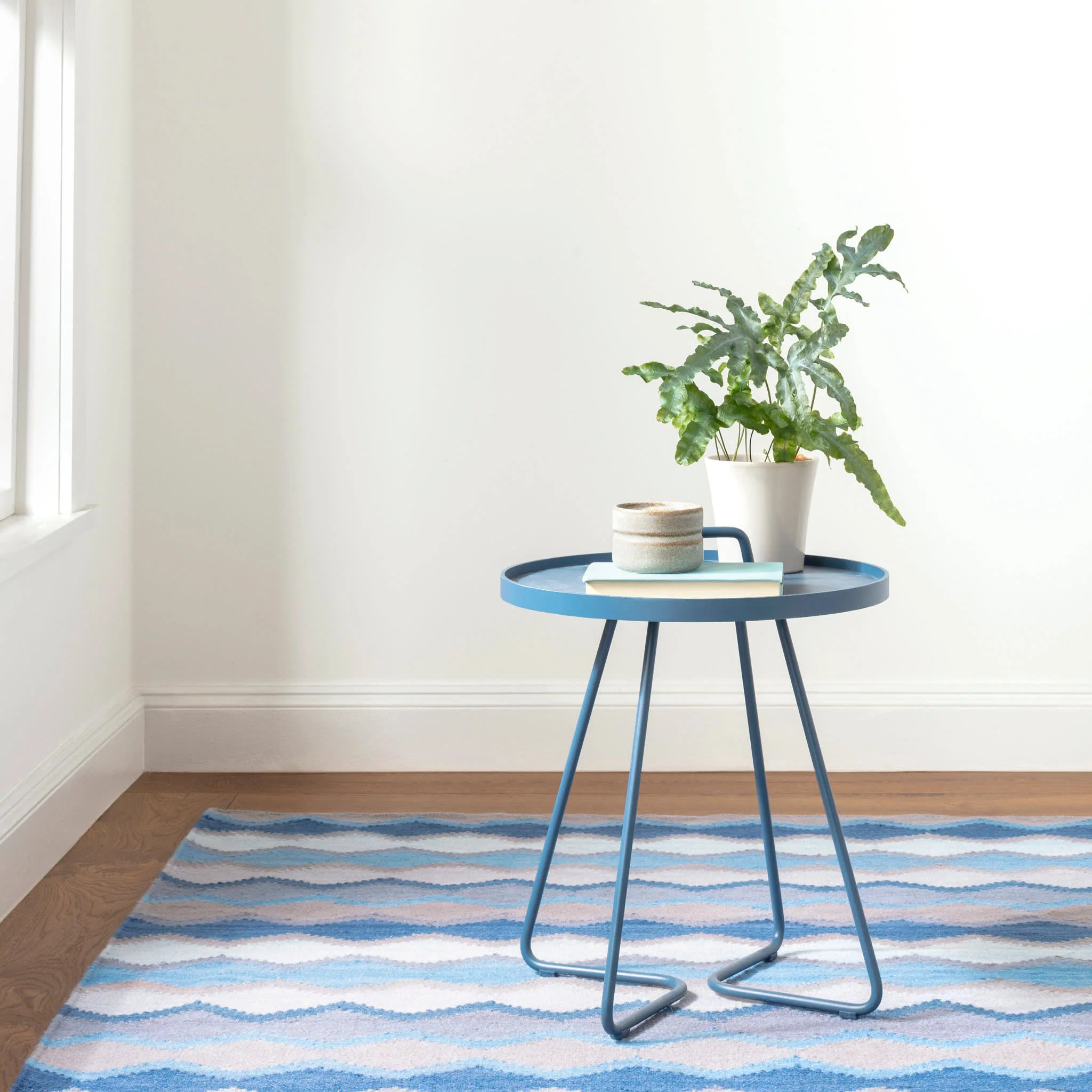 Safety Net Handwoven Wool Rug | Blue - Image 3