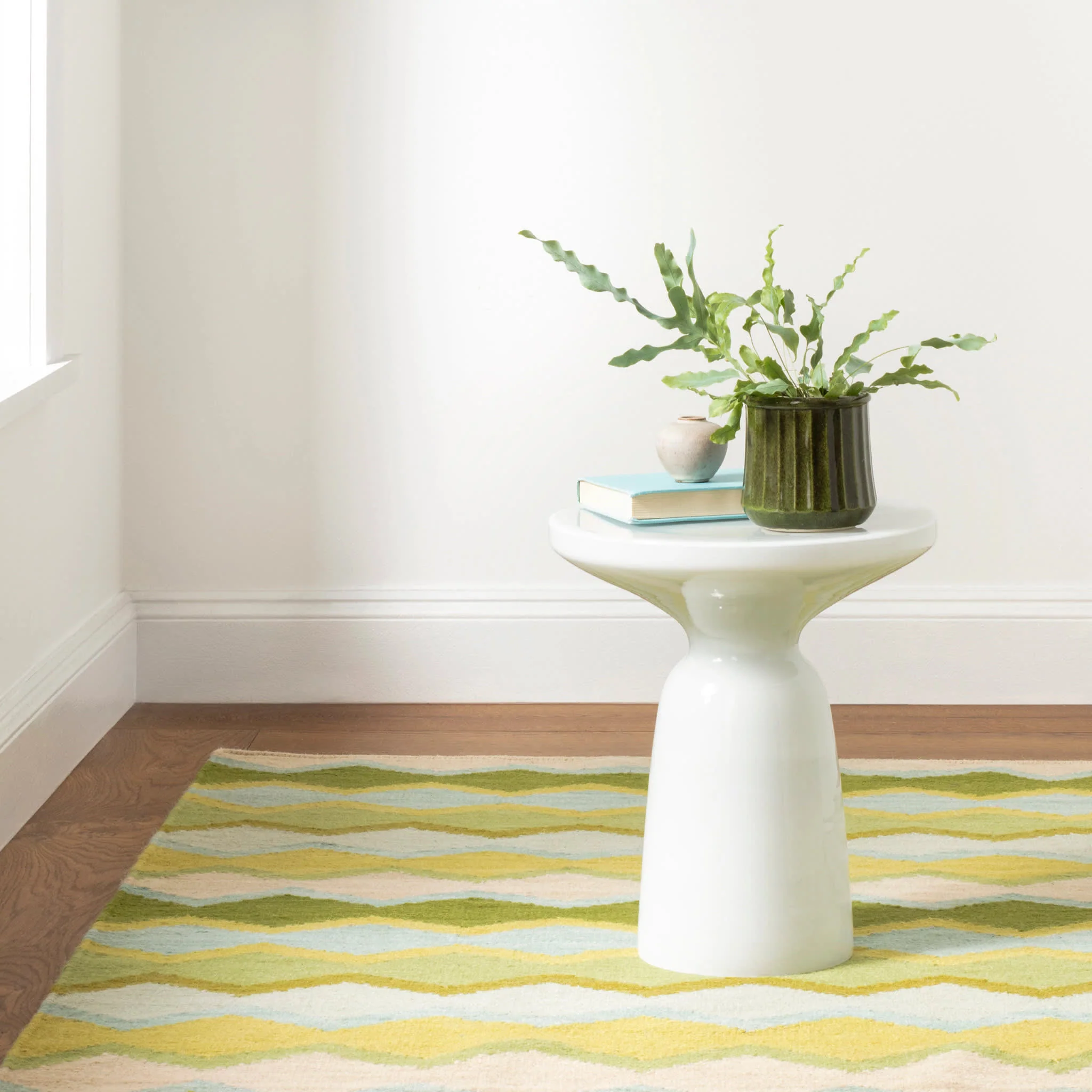 Safety Net Handwoven Wool Rug | Green - Image 4