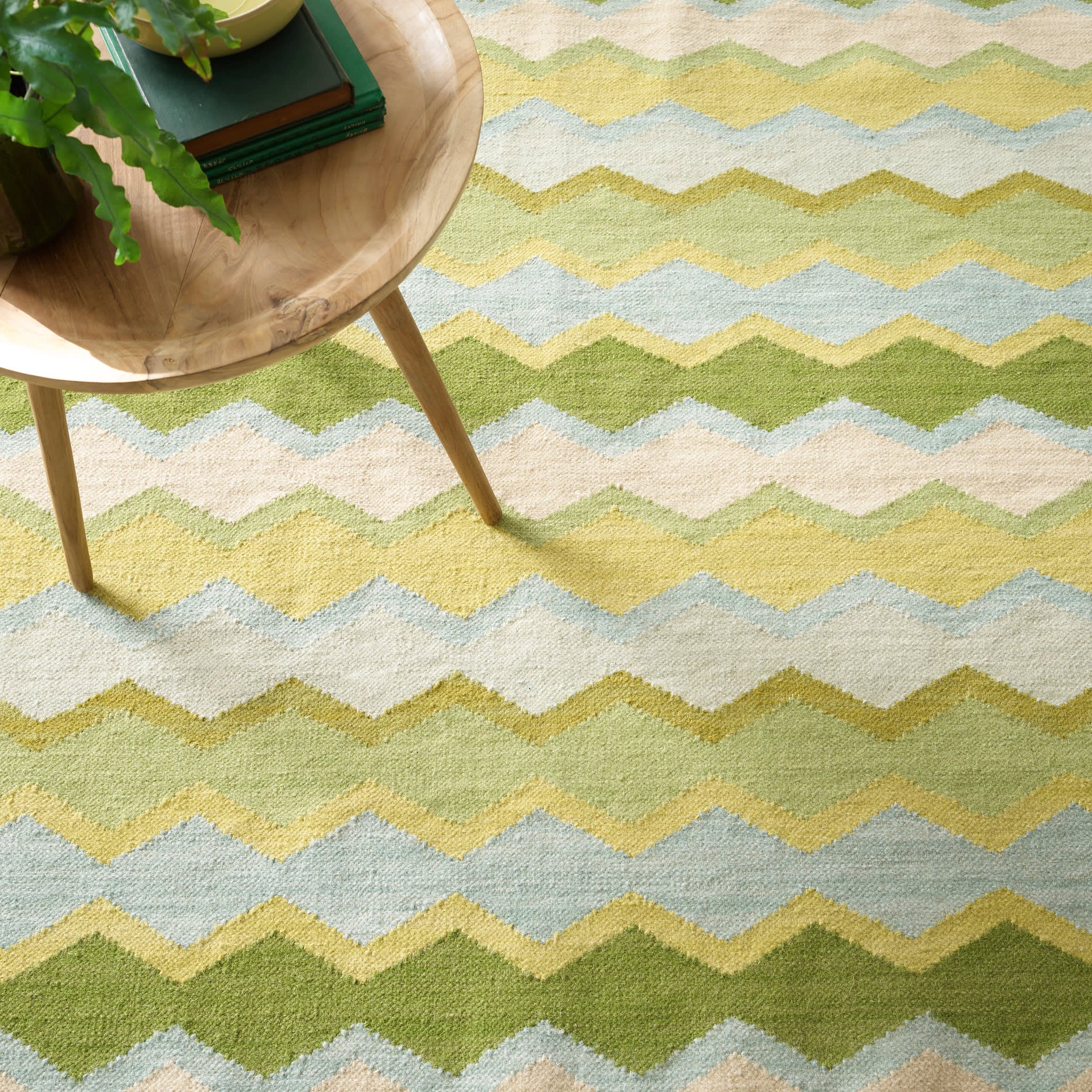 Safety Net Handwoven Wool Rug | Green - Image 5