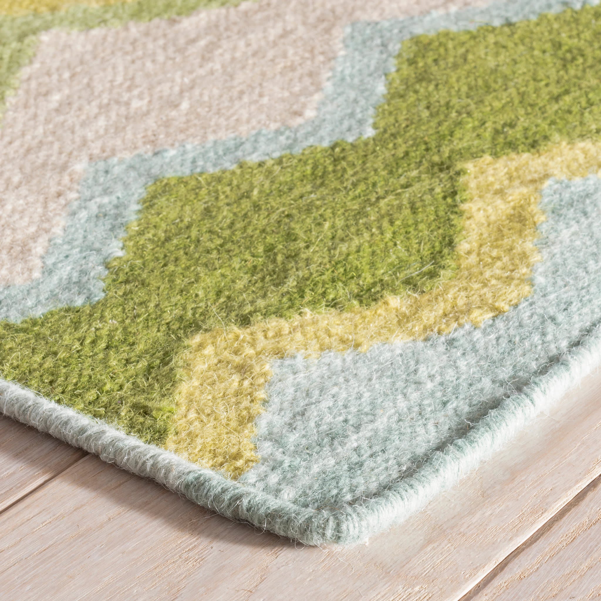 Safety Net Handwoven Wool Rug | Green - Image 6