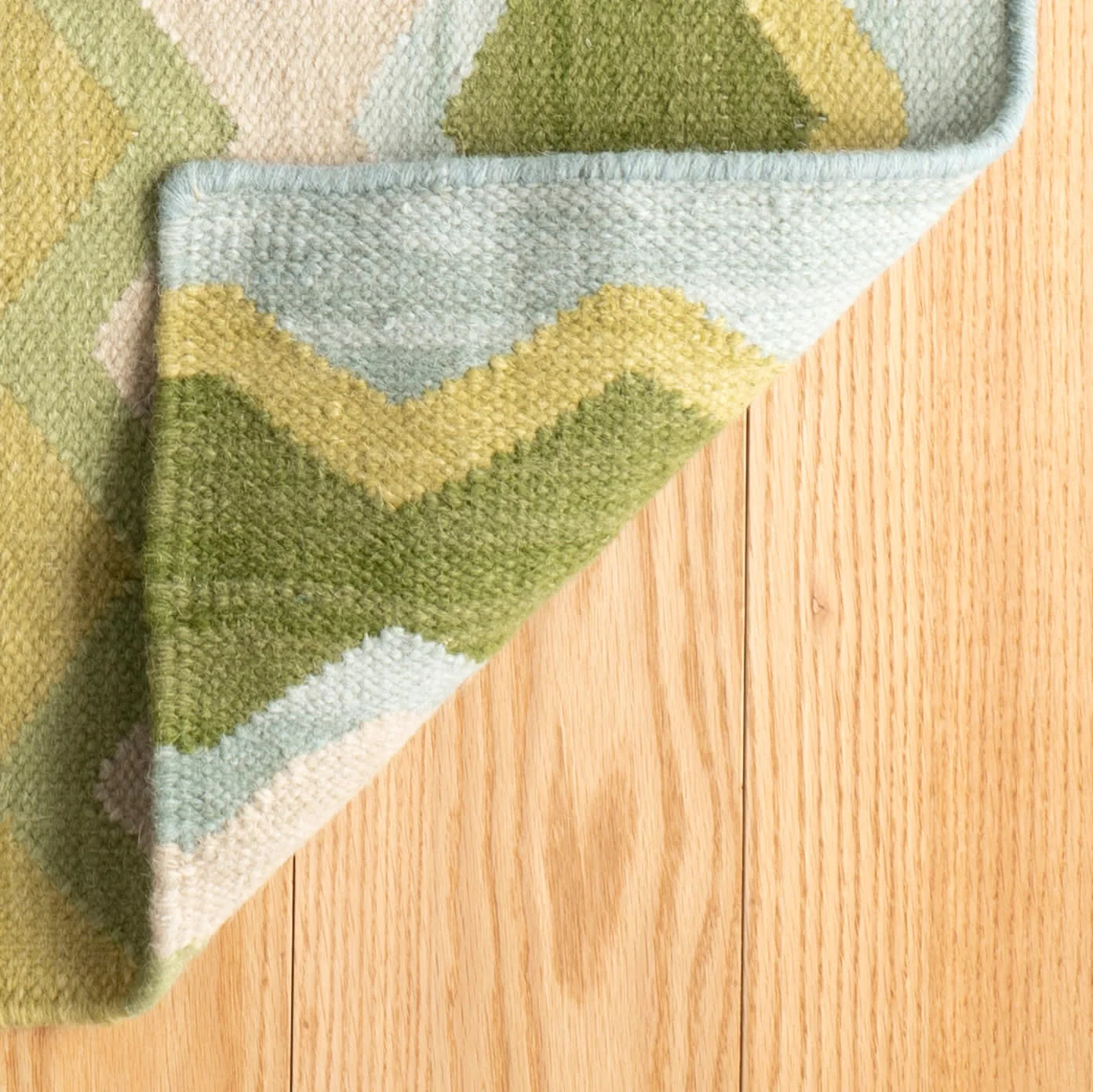 Safety Net Handwoven Wool Rug | Green - Image 7