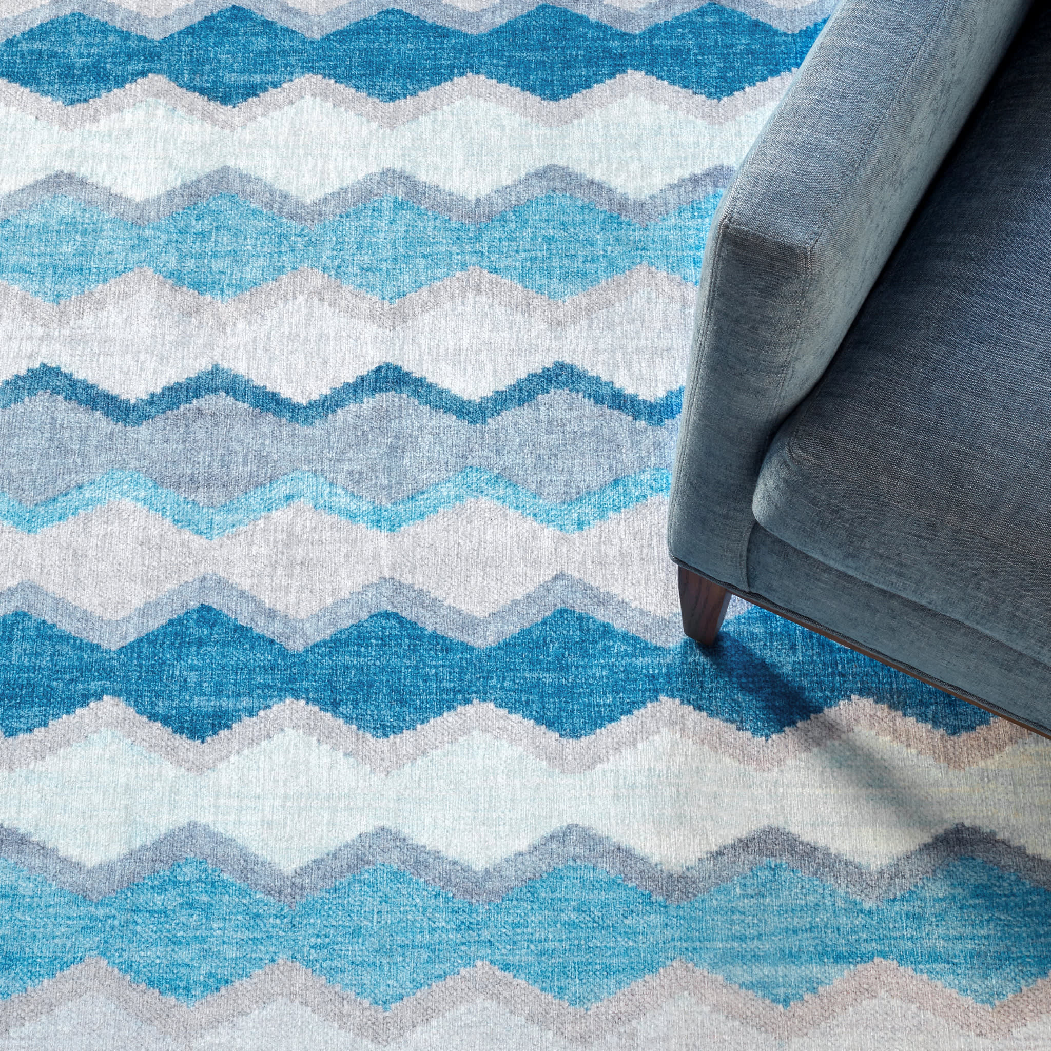 Safety Net Machine Washable Rug | Blue - Image 3