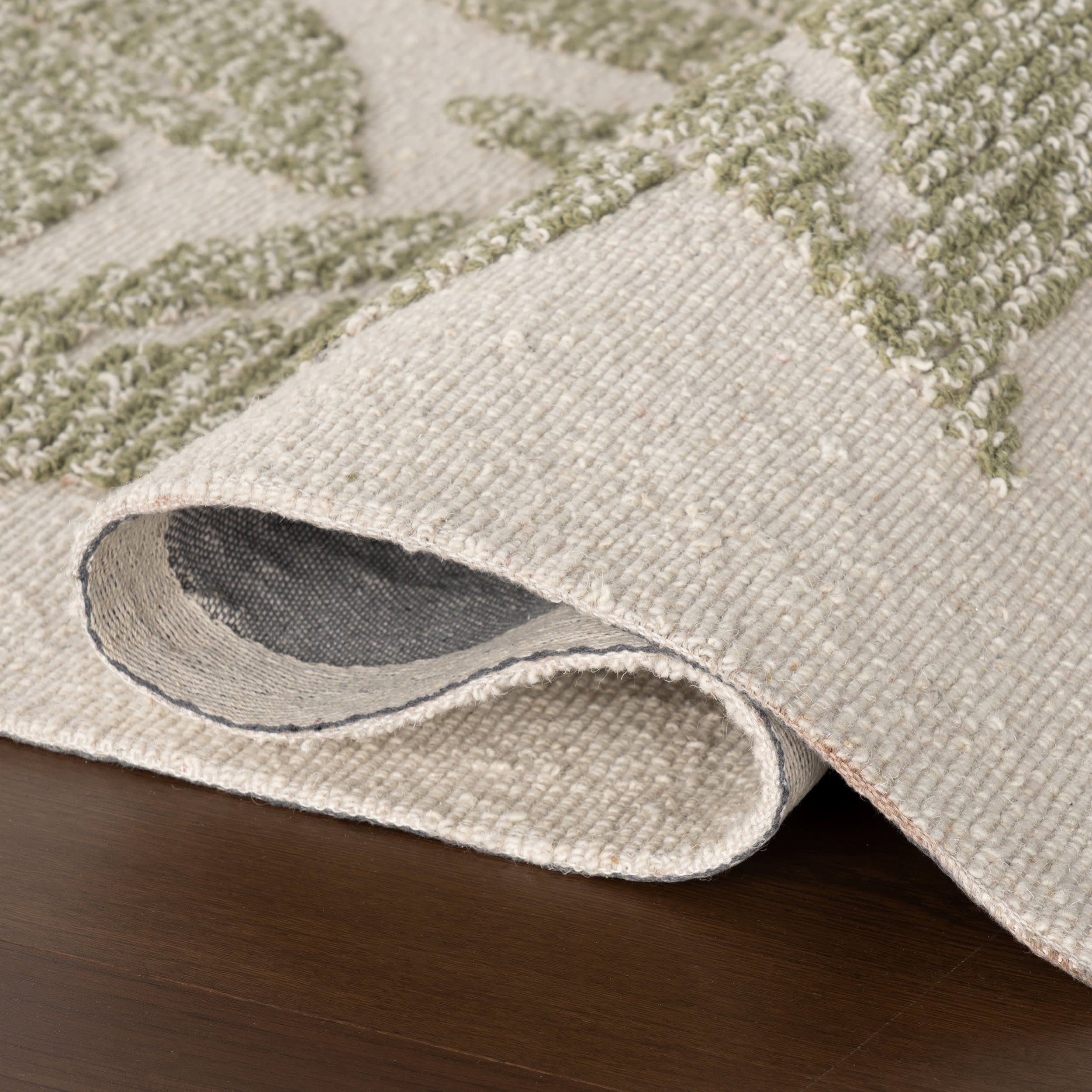 Sage Bohemian Floral Wool Rug | Green - Image 8