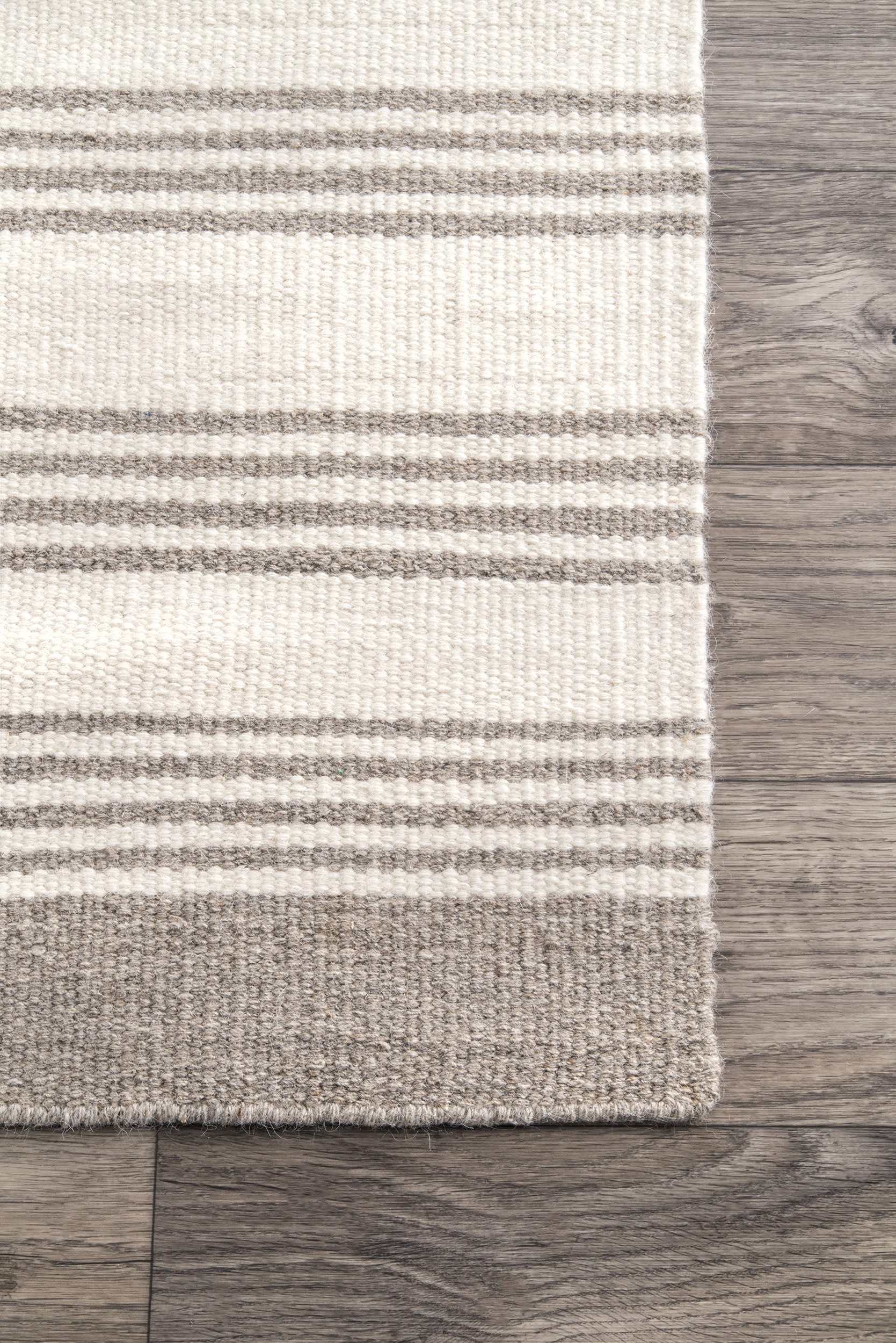 Sage Striped Wool-Blend Rug | Beige - Image 3