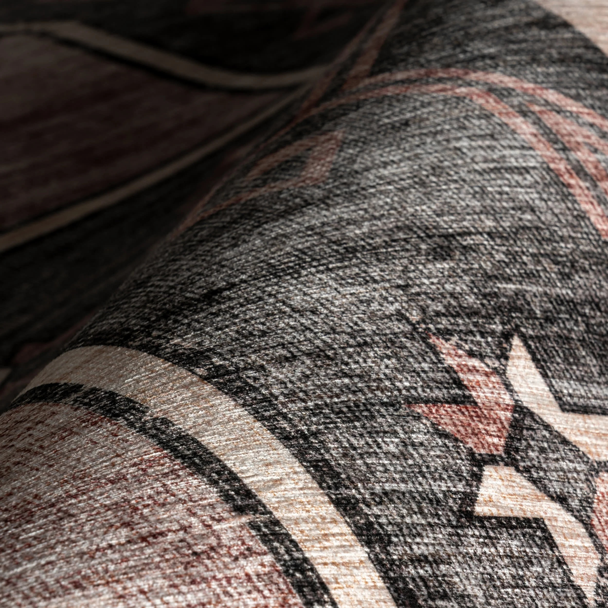 Sagebrush Geometric Spill Proof Washable Rug | Blush - Image 3