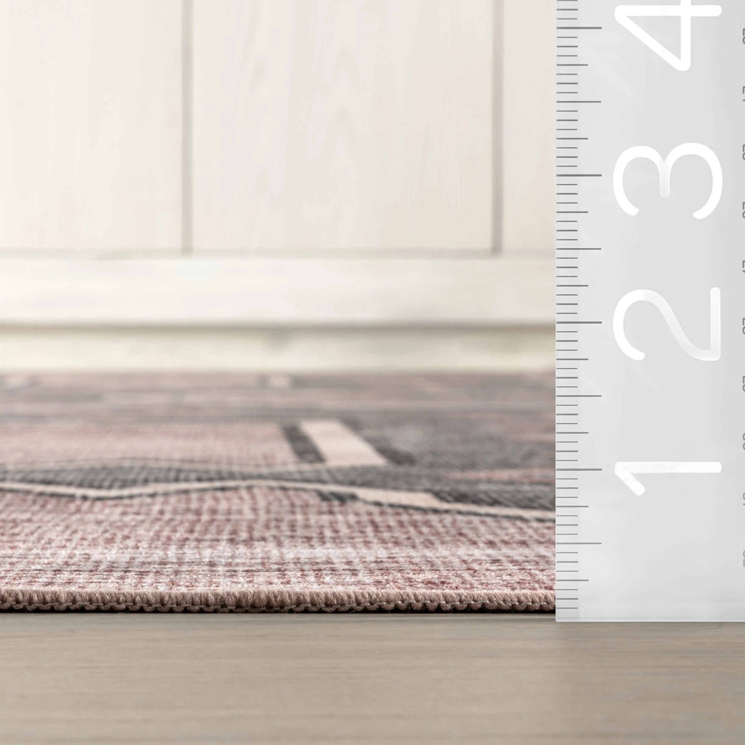 Sagebrush Geometric Spill Proof Washable Rug | Blush - Image 6