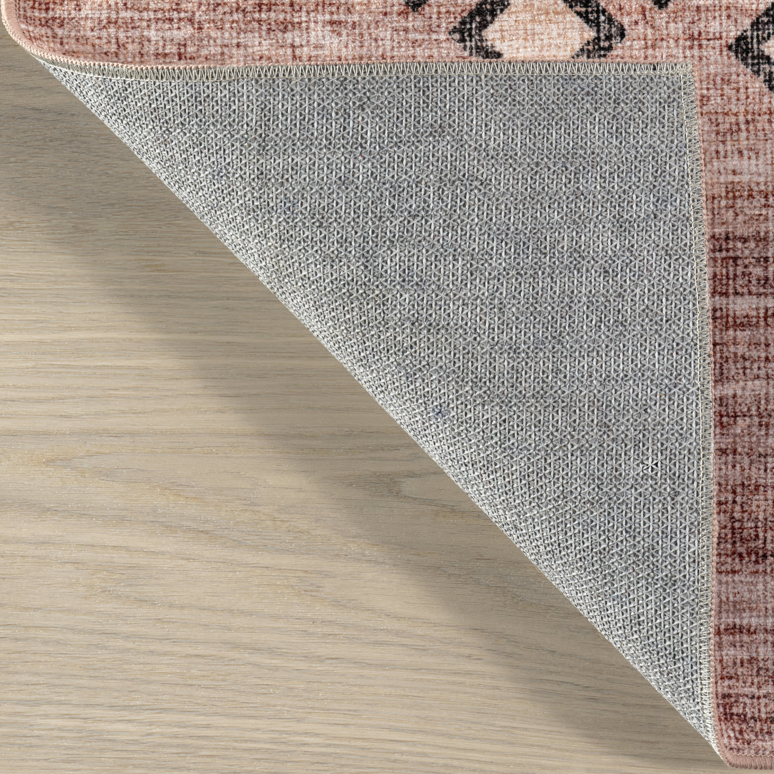 Sagebrush Geometric Spill Proof Washable Rug | Blush - Image 7