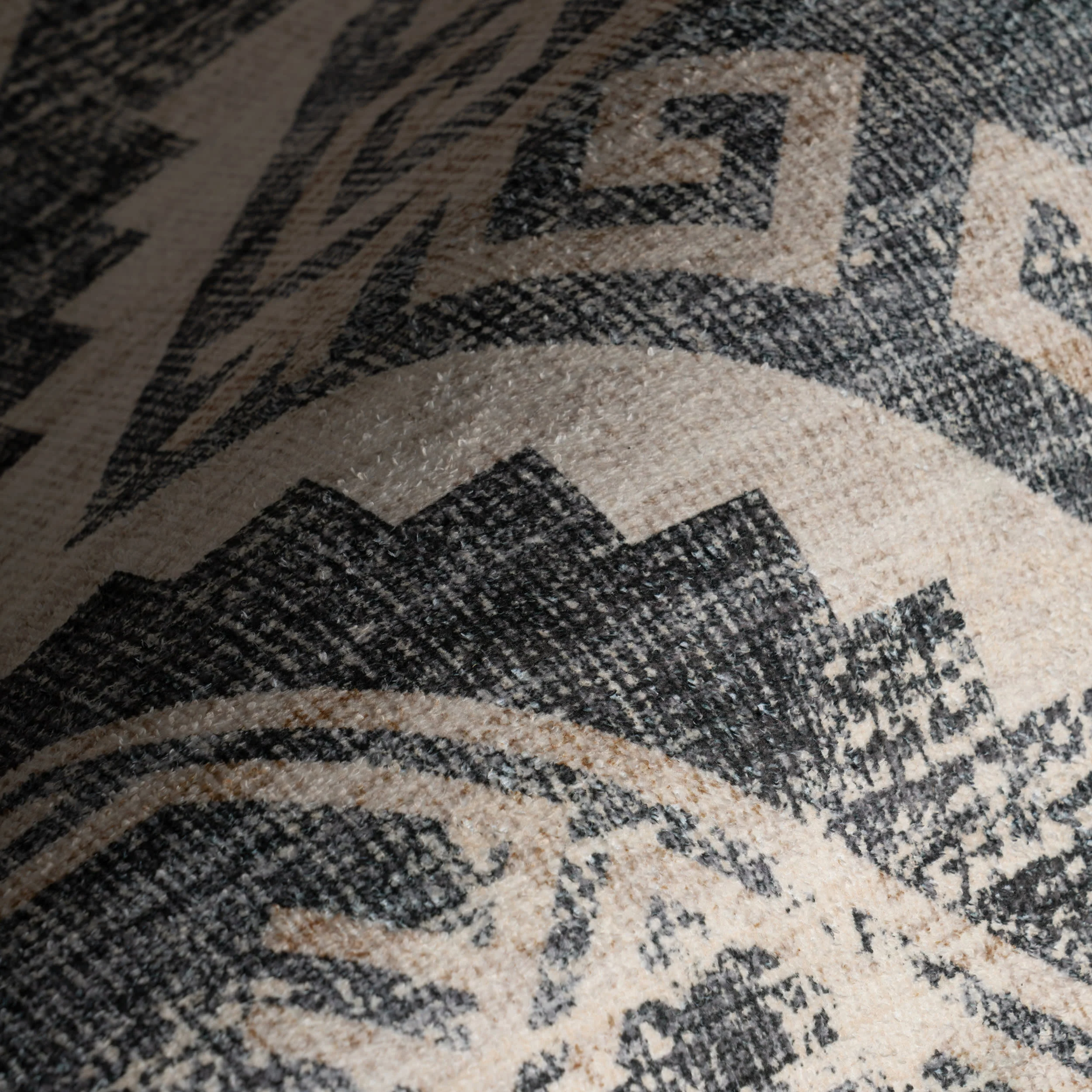 Sagebrush Geometric Spill Proof Washable Rug | Grey - Image 3