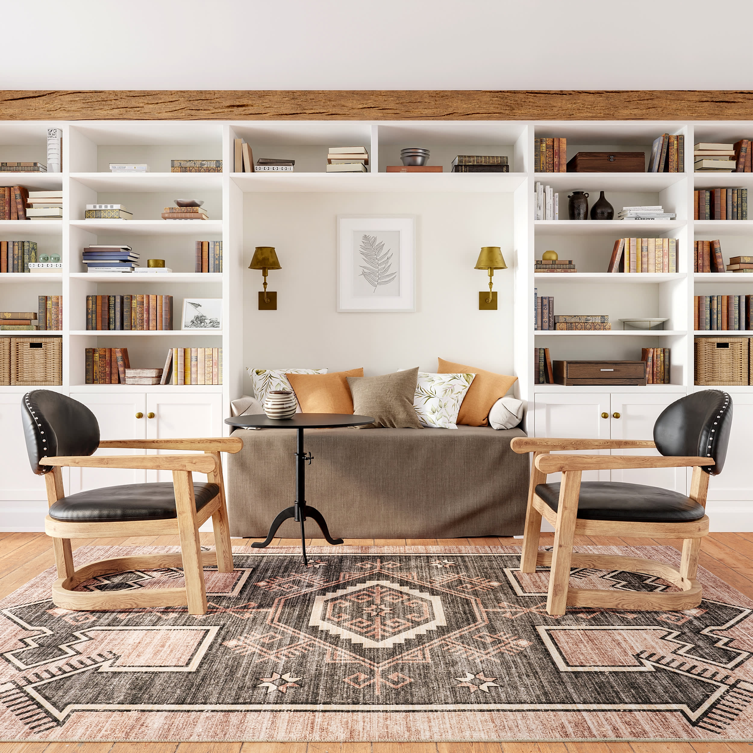 Sagebrush Geometric Washable Rug | Blush - Image 2